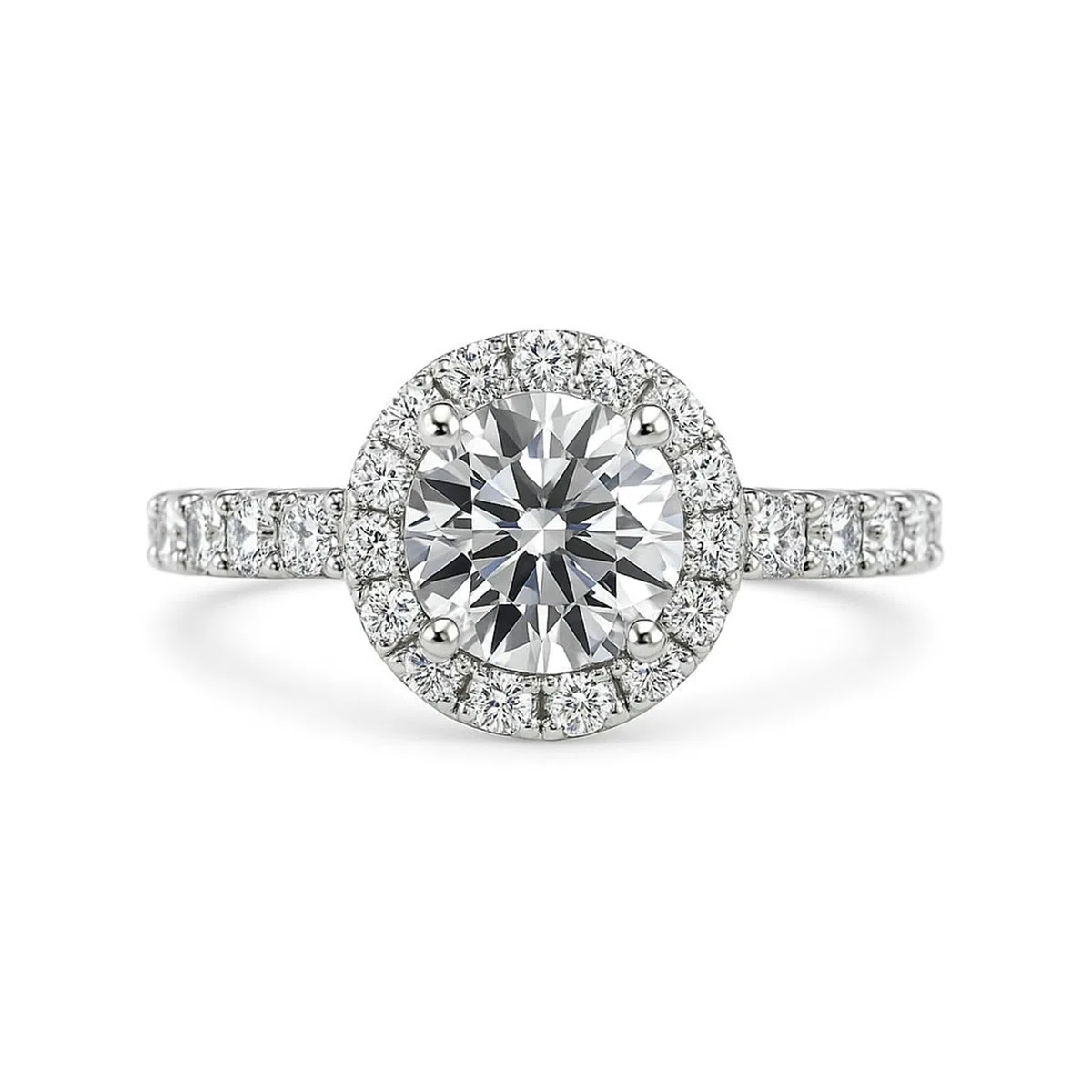 Anillo de compromiso de oro auténtico con moissanite de 1,5 ct, oro blanco, alianzas de oro para mujer
