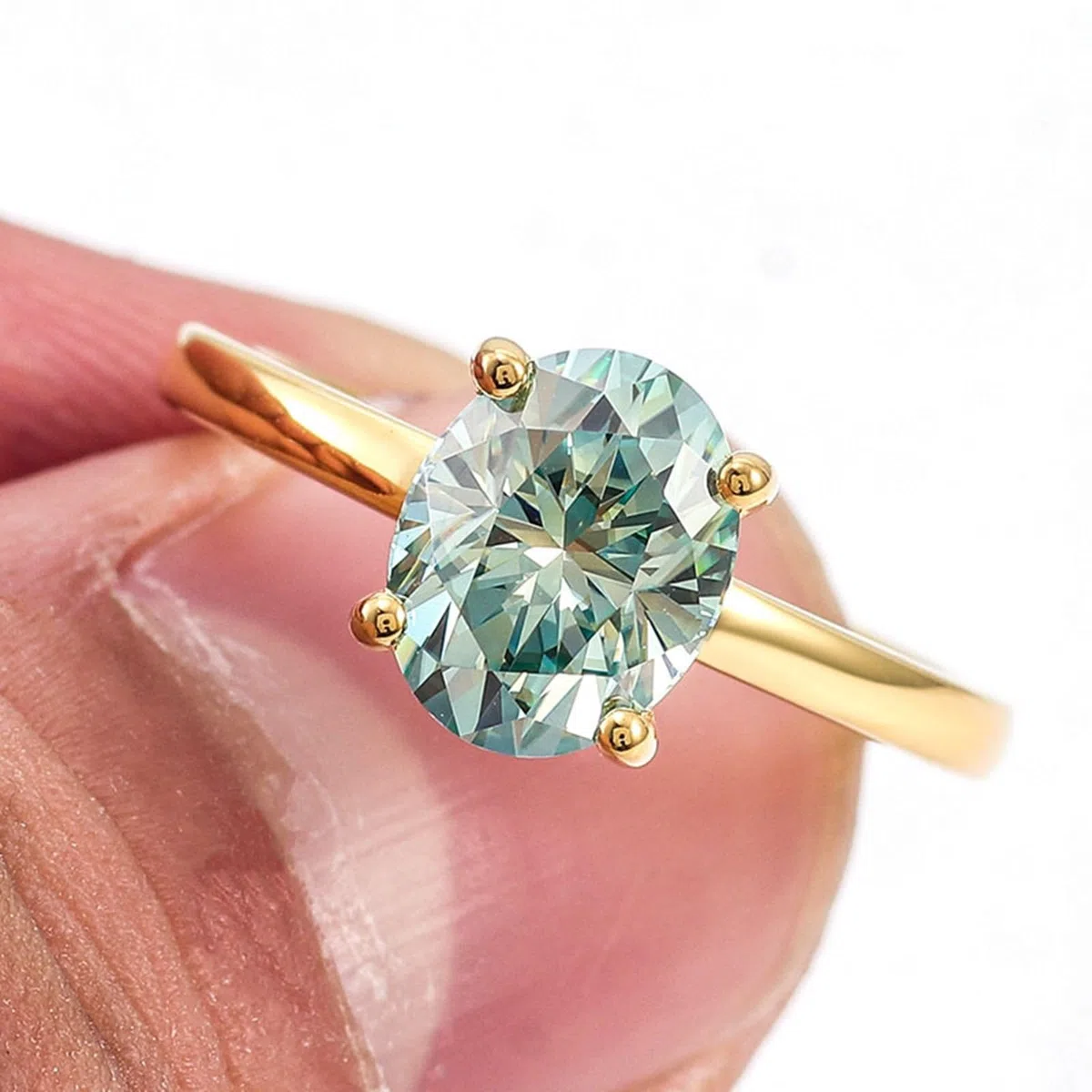 Anillo de banda para mujer, oro amarillo 375/585/750, 9 K/14 K/18 K, oro auténtico, anillo de compromiso, anillos de boda, solitario con grabado, alianzas con moissanite 2 ct para mujeres