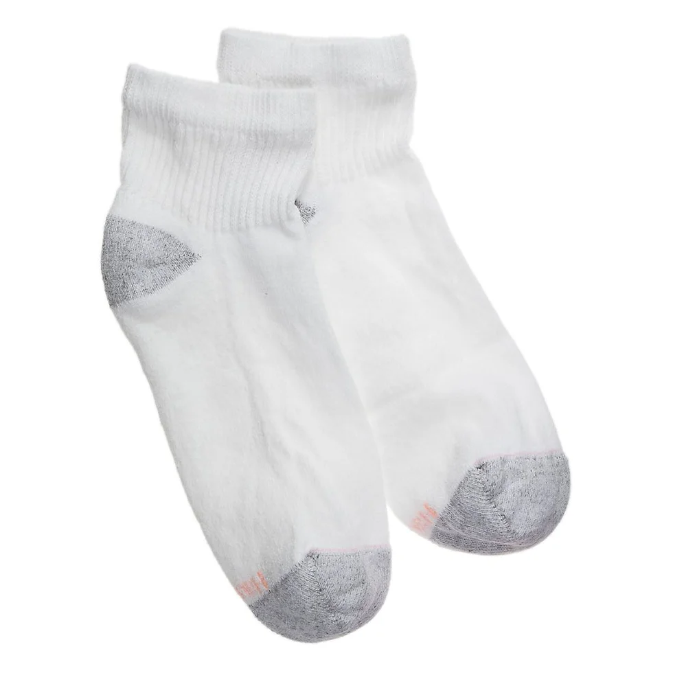 Hanes Calcetines tobilleros cortos de algodon para mujer, talla extendida, paquete de 10, Blanco, 8-12