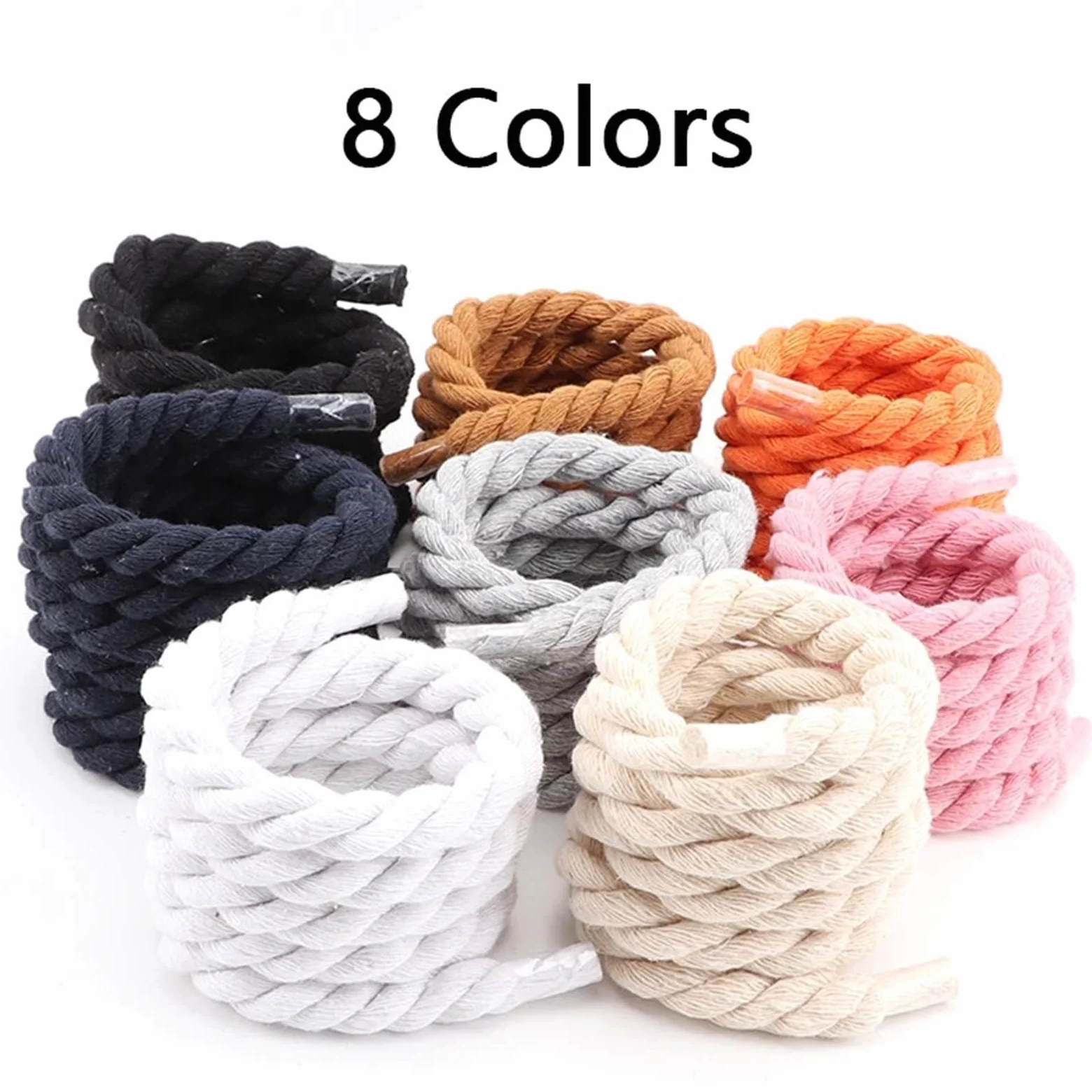 5 pares de cordones redondos algodón 1 cm grosor for zapatillas running Para Zapatos Casuales