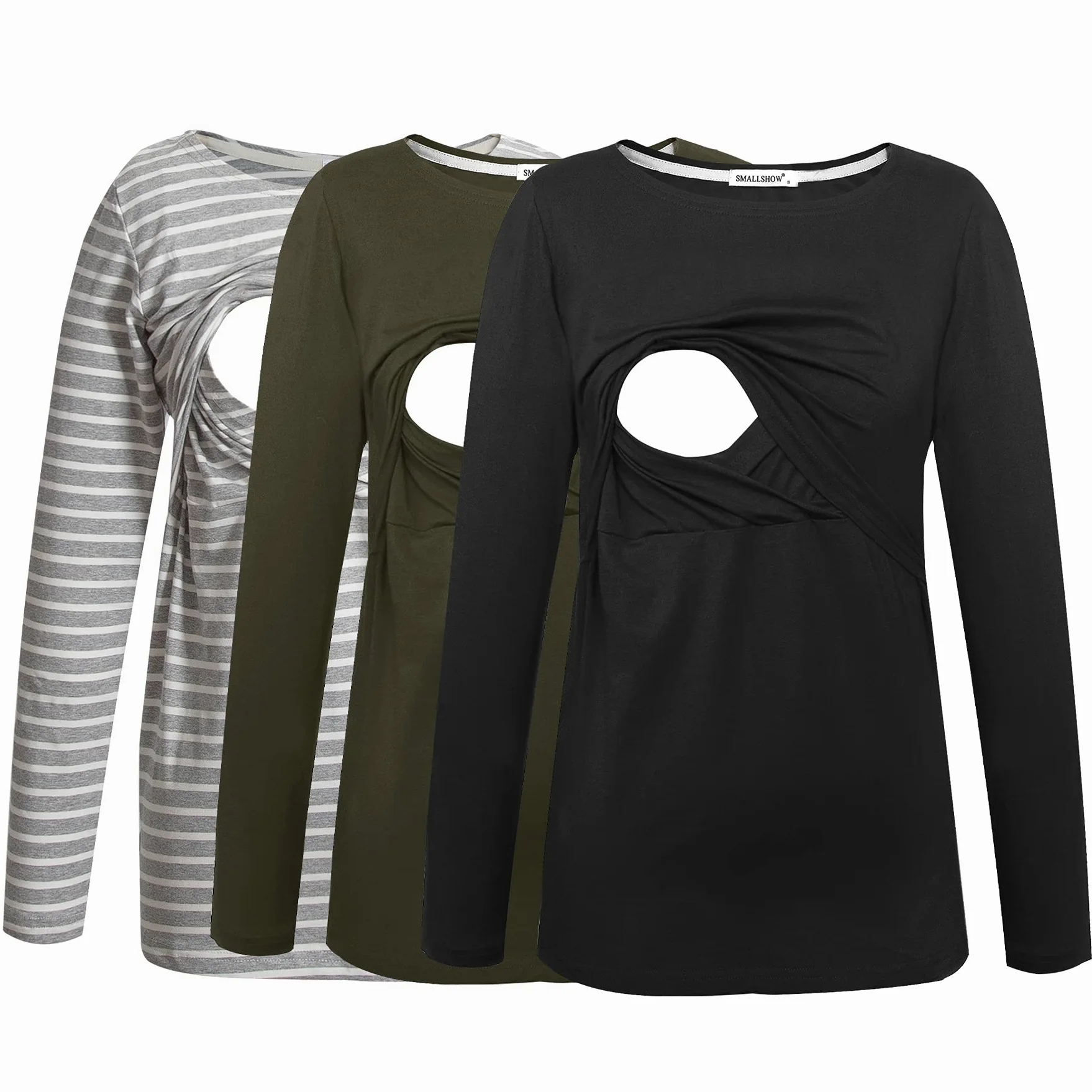 Smallshow - Camiseta de lactancia para mujer (manga larga) - - X-Large