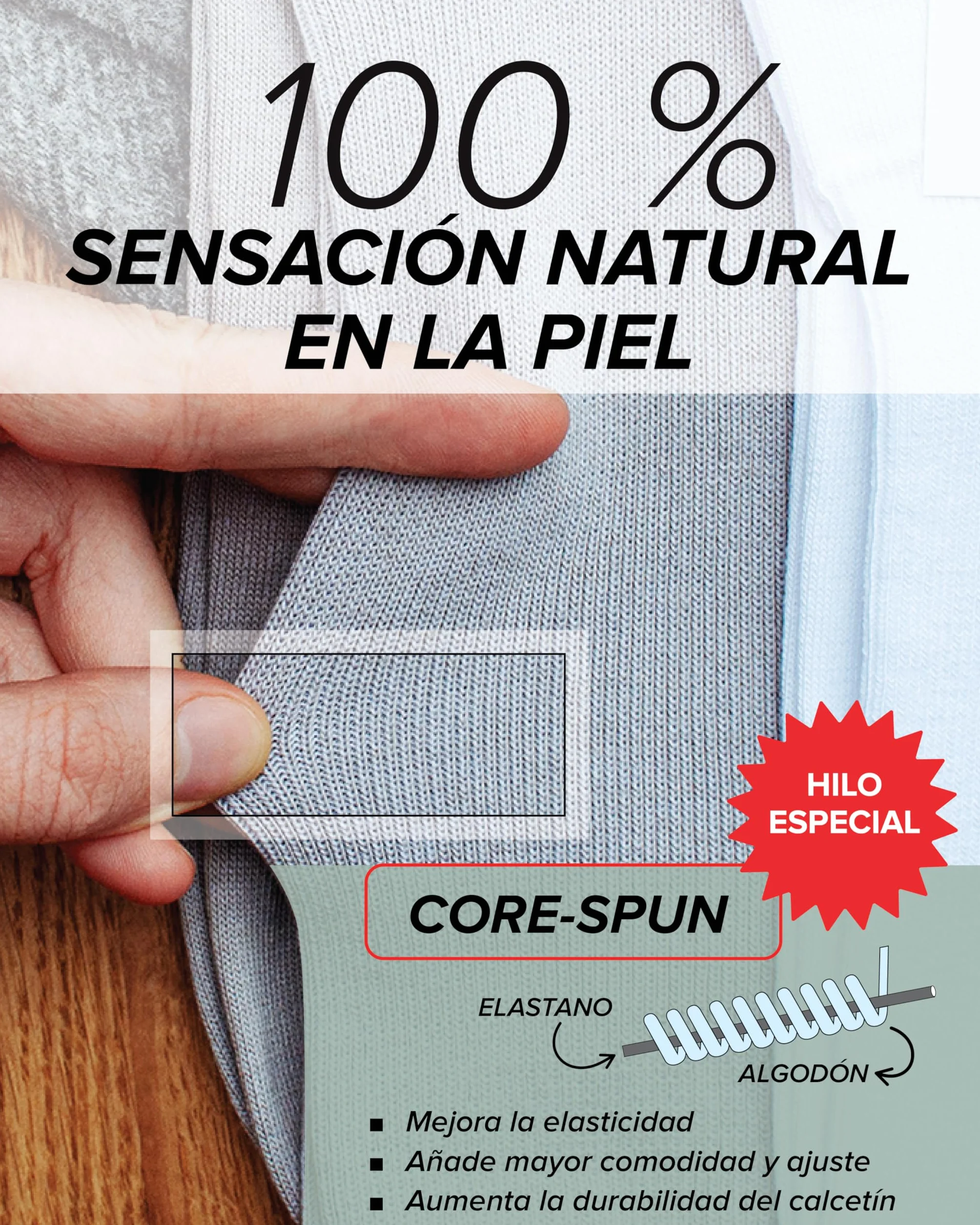vitsocks Hombre Calcetines sin Goma Antipresión no Aprietan (3 PARES) Algodón Finos Verano Especiales sin Elástico