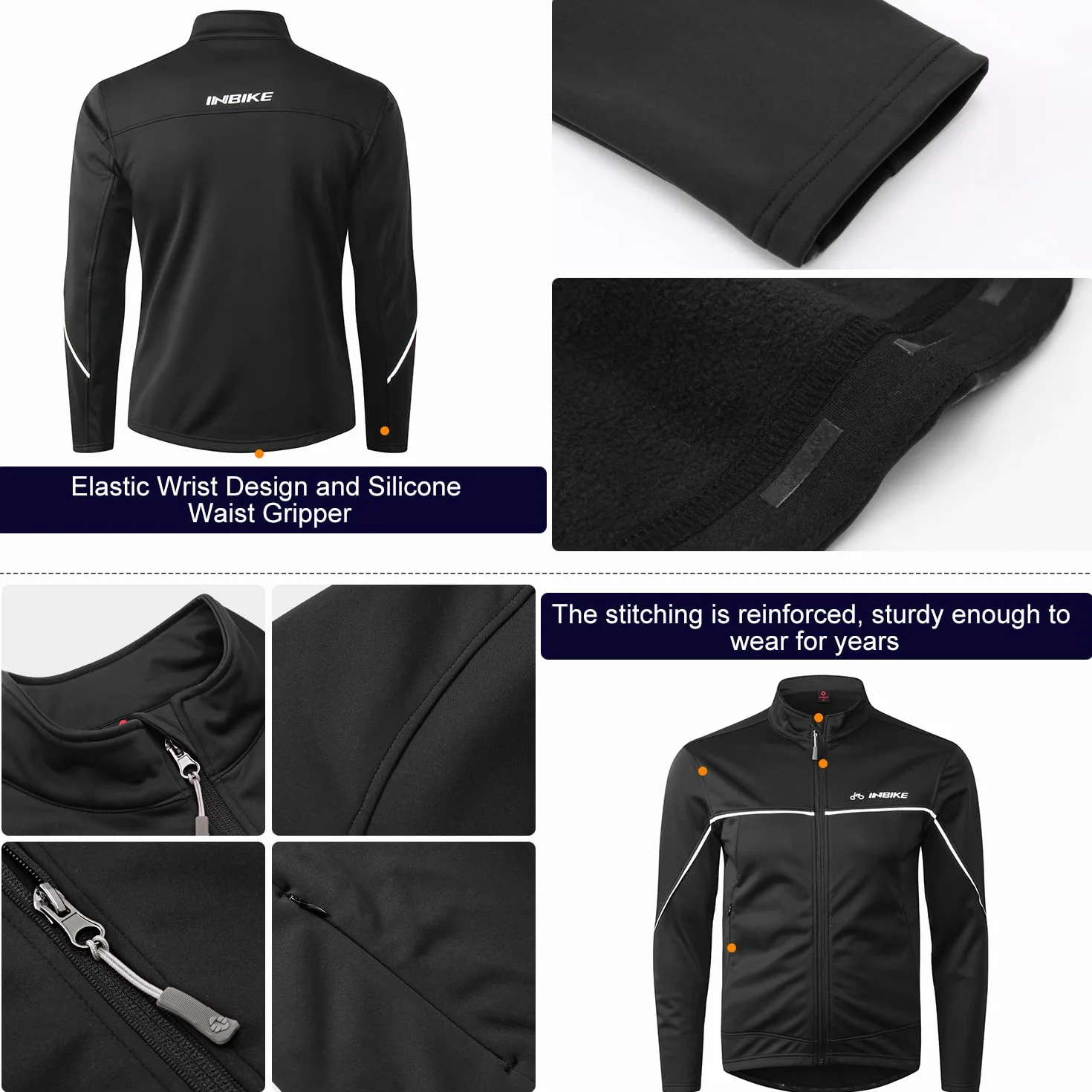 INBIKE Chaqueta Ciclismo Invierno Cortavientos Softshell Impermeable Forro Polar Hombre