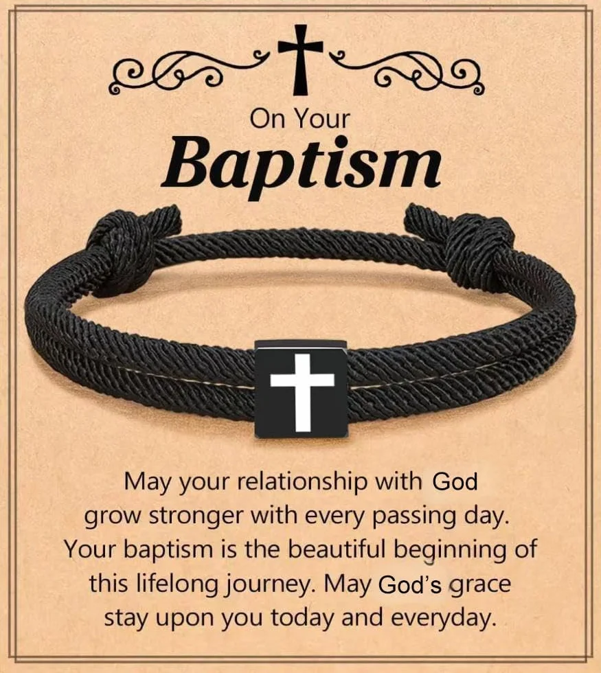 Pulsera cristiana con cruz ajustable para, pulseras personalizadas con cuerda trenzada, regalo personalizado paraNiños y niñas, pulsera hombre personalizada deportiva, regalos adolescentes
