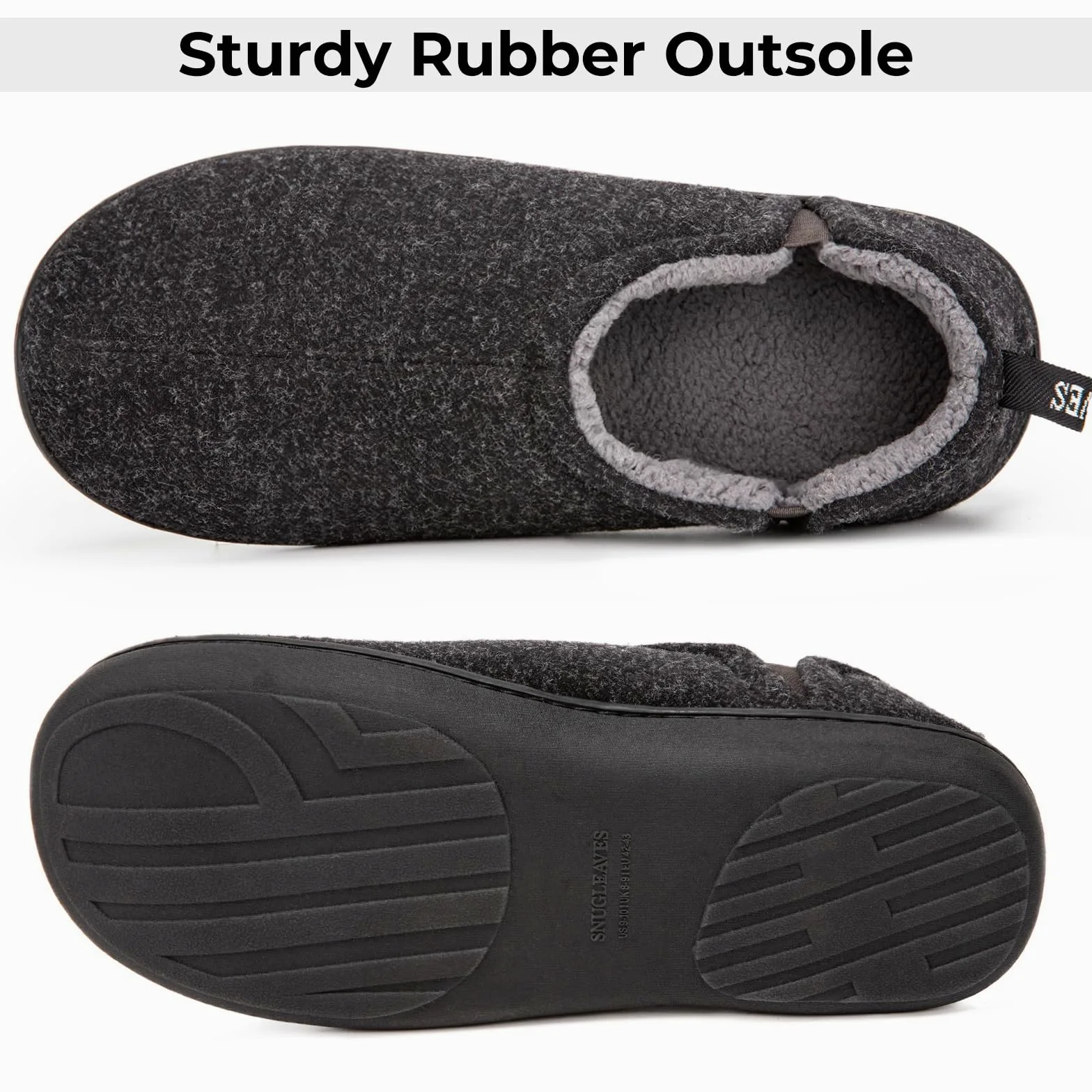 Snug Leaves Pantuflas hombre lana sintética, cómodas y cálidas para el invierno