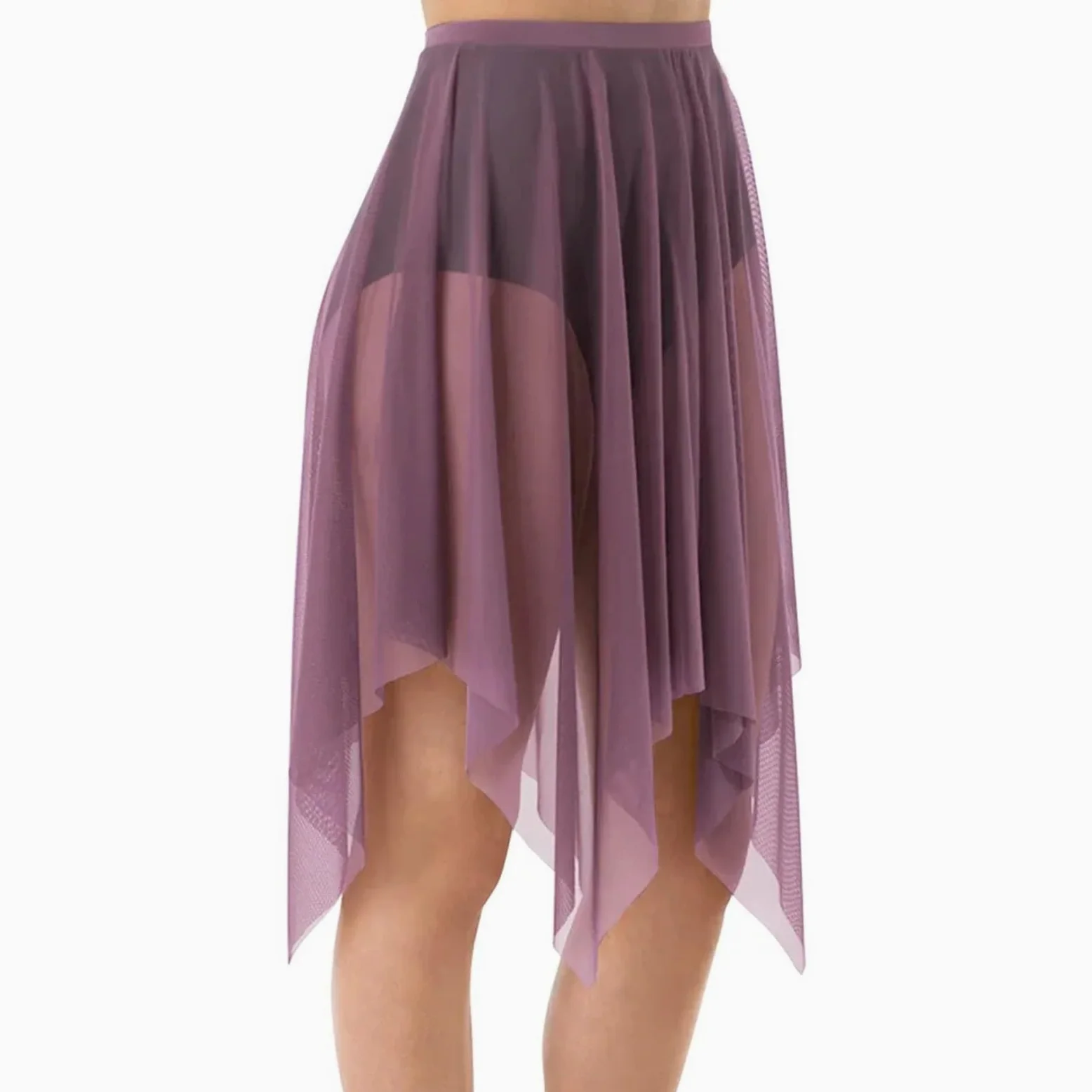 Falda de Baile Ballet Malla Dobladillo pañuelo for Mujer | Falda de danza lírica contemporánea con dobladillo de pañuelo for mujer, ropa de práctica for clase de Ballet(White,SA)