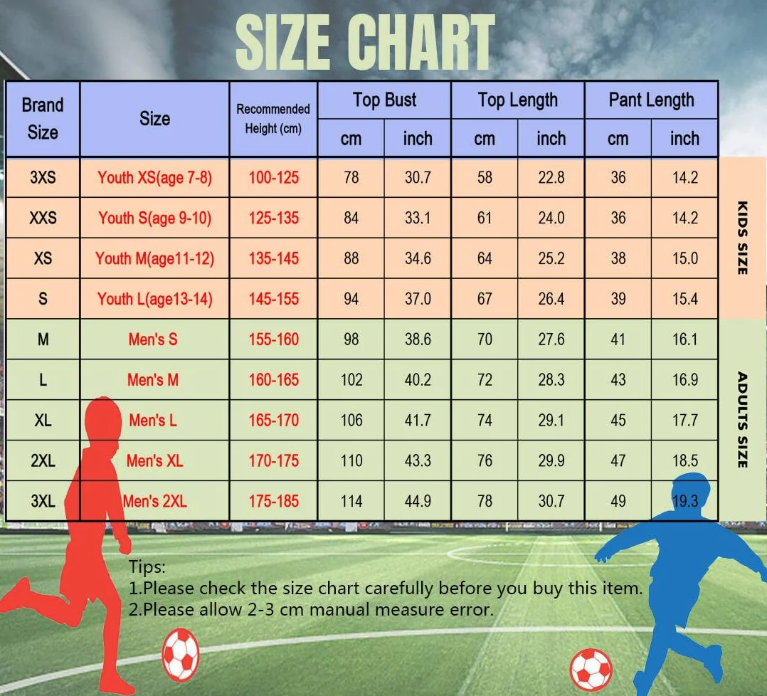Equipación de Fútbol Personalizada Camisetas de Fútbol Personalizadas para Adultos y Niños Personalizado Conjunto de Fútbol con Nombre y Número