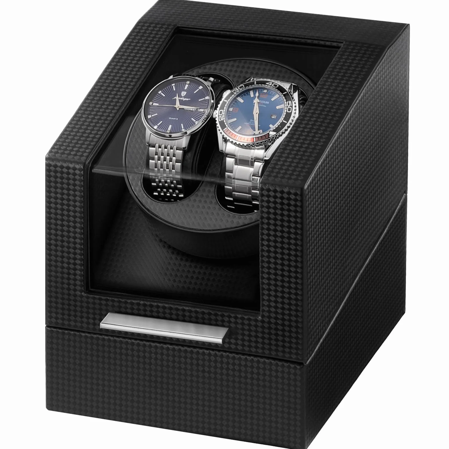 ProCase Enrollador de relojes automáticos caja giratoria 2 ranuras motor silencioso
