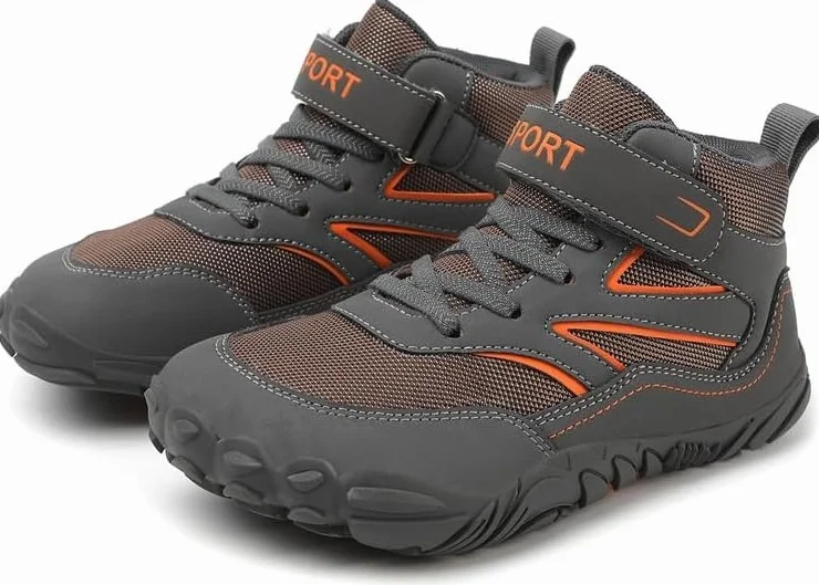 Zapatillas Descalzas Niños Zapatos de Trekking Barefoot Minimalistas Ligeras Transpirable Mid Hiking Shoes Unisex,28-37EU