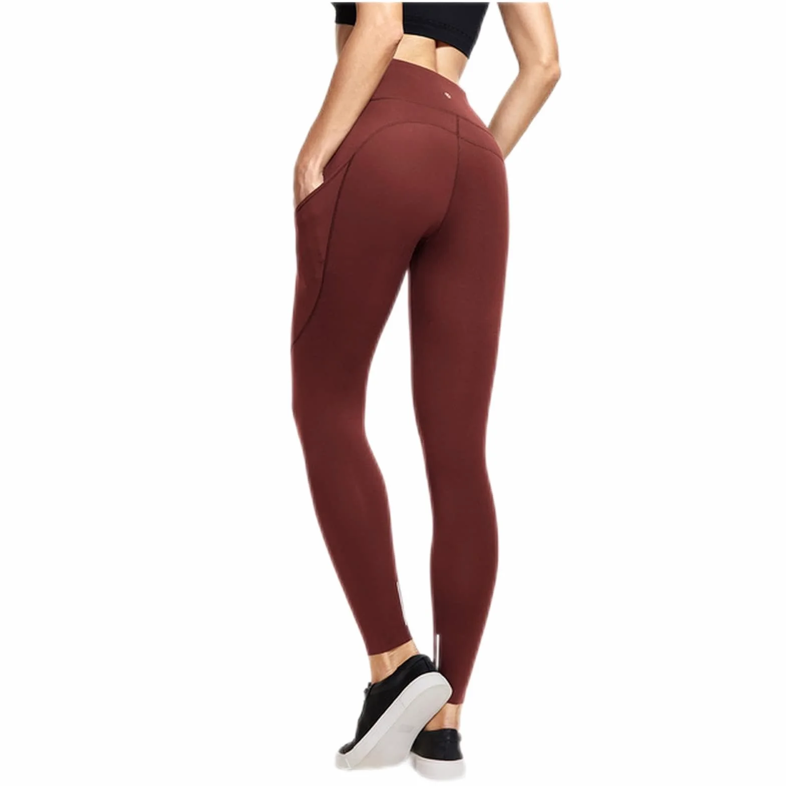 Polainas Impermeables Pantalones de yoga de cintura alta de las mujeres con bolsillos desnudos sentidos entrenando leggings-25 pulgadas Polainas Trail Running ( Color : Savannah04 , Size : X-Small )