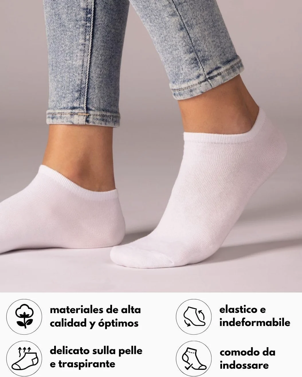 sockenkauf24 10 | 20 | 30 Pares Calcetines Cortos Hombre Mujer Calcetines Tobillero Negro Blanco Gris Algodón