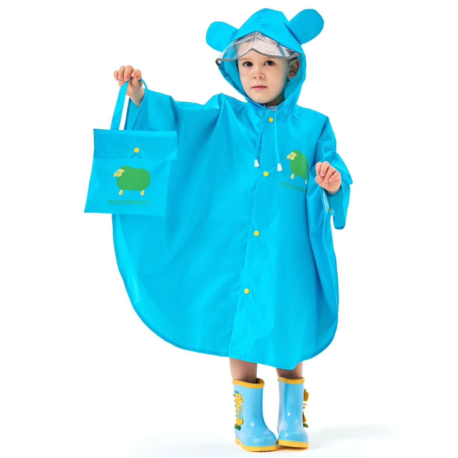 Chubasquero Niños Poncho Impermeable Capa de Lluvia Plegable Portátil con Bolsa Poncho Infantil Lluvia Chubasquero Impermeable y Transpirable