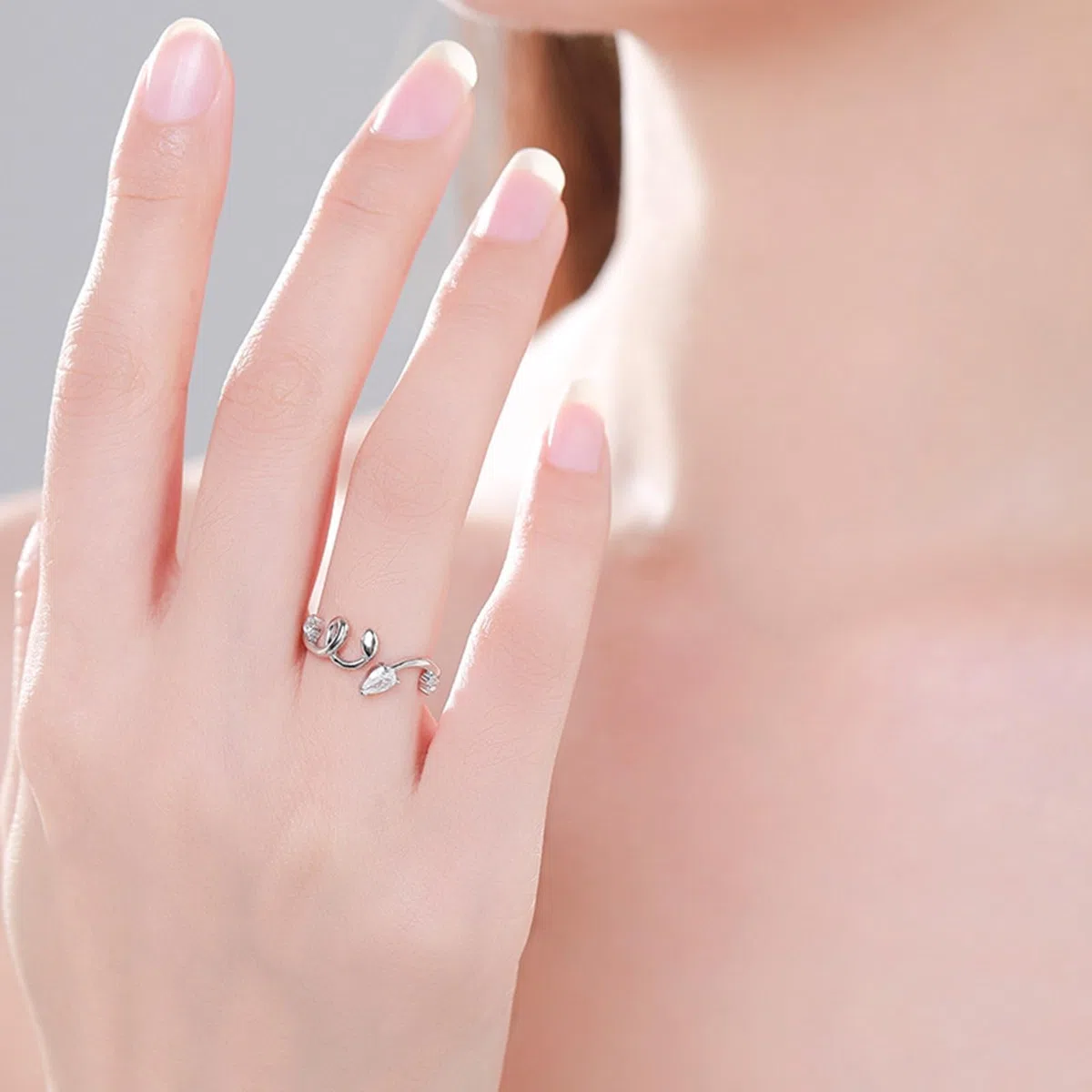 Anillo de oro para mujer, oro blanco, alianzas únicas con diamante cultivado en laboratorio, anillos de boda, elegantes anillos de oro real para mujer