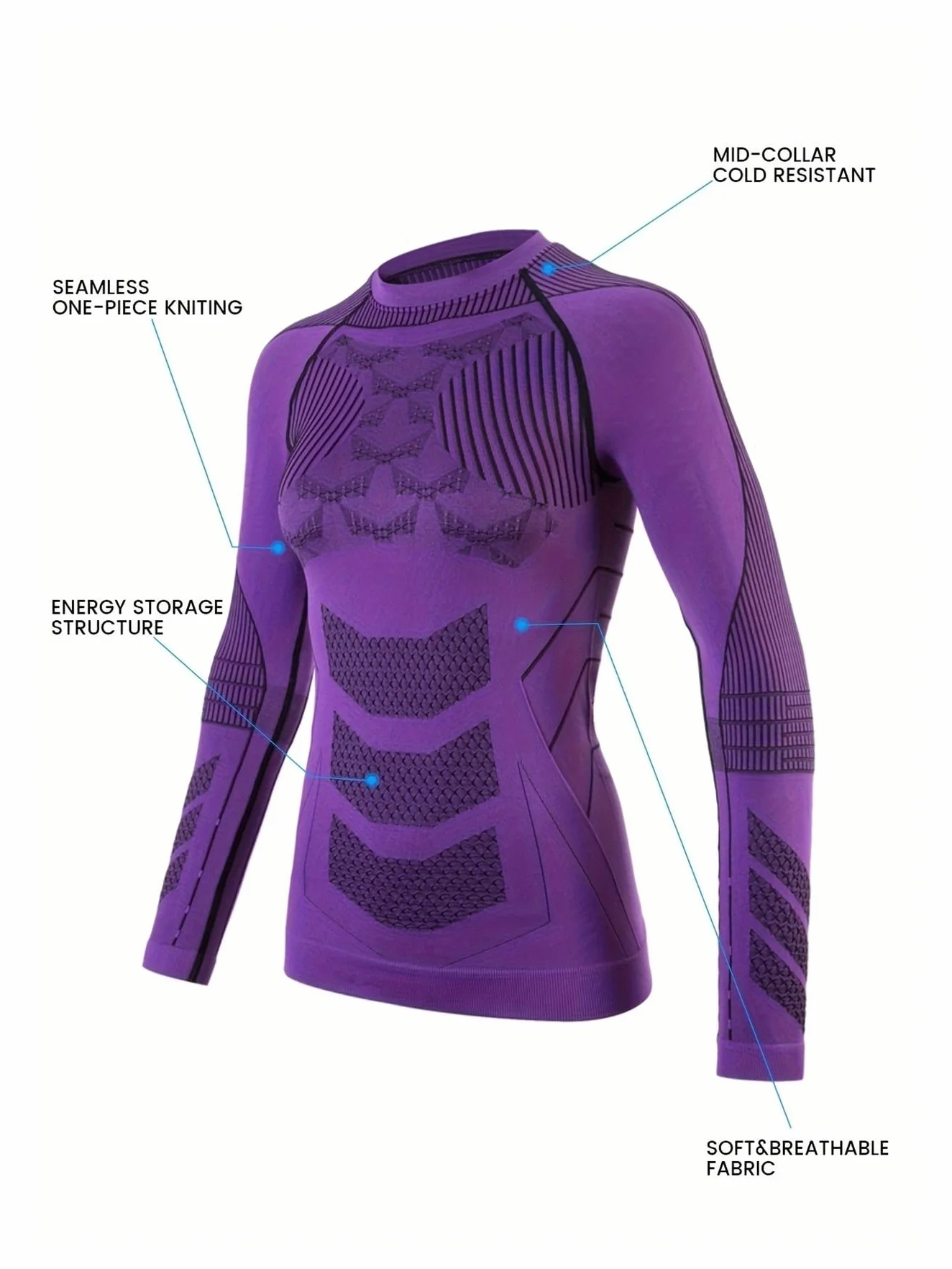 Conjunto TéRmico Transpirable Ropa Conjuntos de ropa interior de esquí cálida for invierno, ropa interior de esquí for hombre y mujer, tela de nailon comprimida, chándal de secado rápido Para El FríO