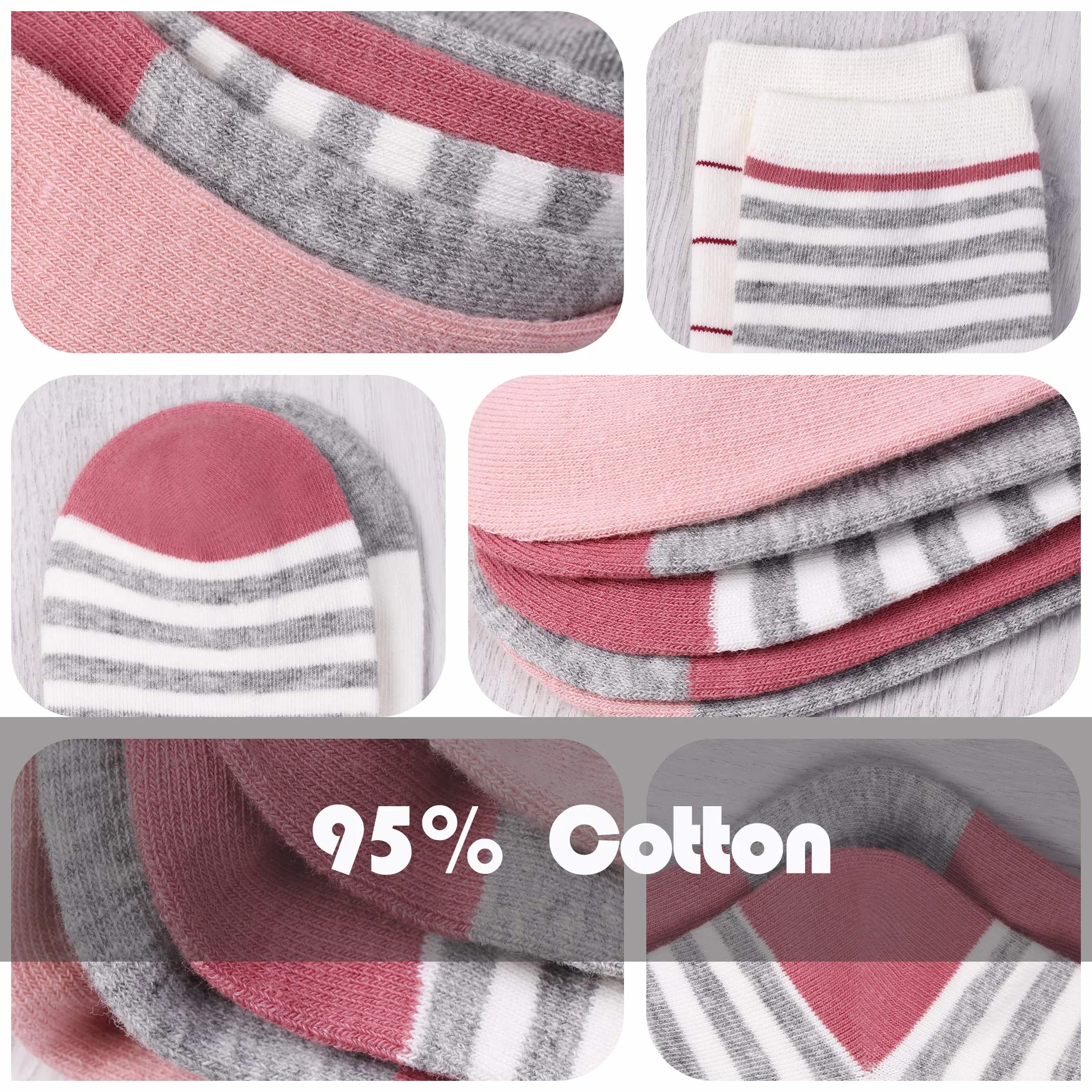 L&K-II 10 pares de calcetines para niñas y niños hechos de algodón al azar para niños con patrón lindo Calcetines para zapatillas de deporte para niños pequeños coloridos 2823