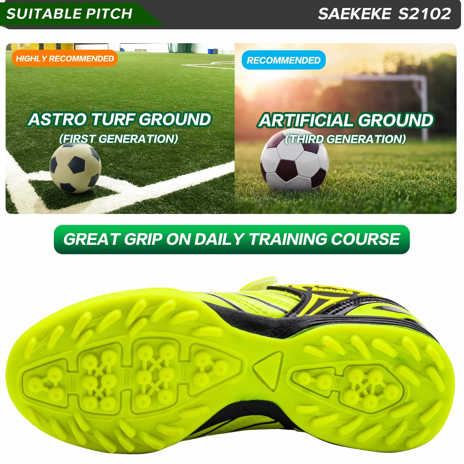 Botas de fútbol TF Niños Niñas Moqueta Turf Ligero Antideslizante Velcro Bajo Zapatos Entrenamiento