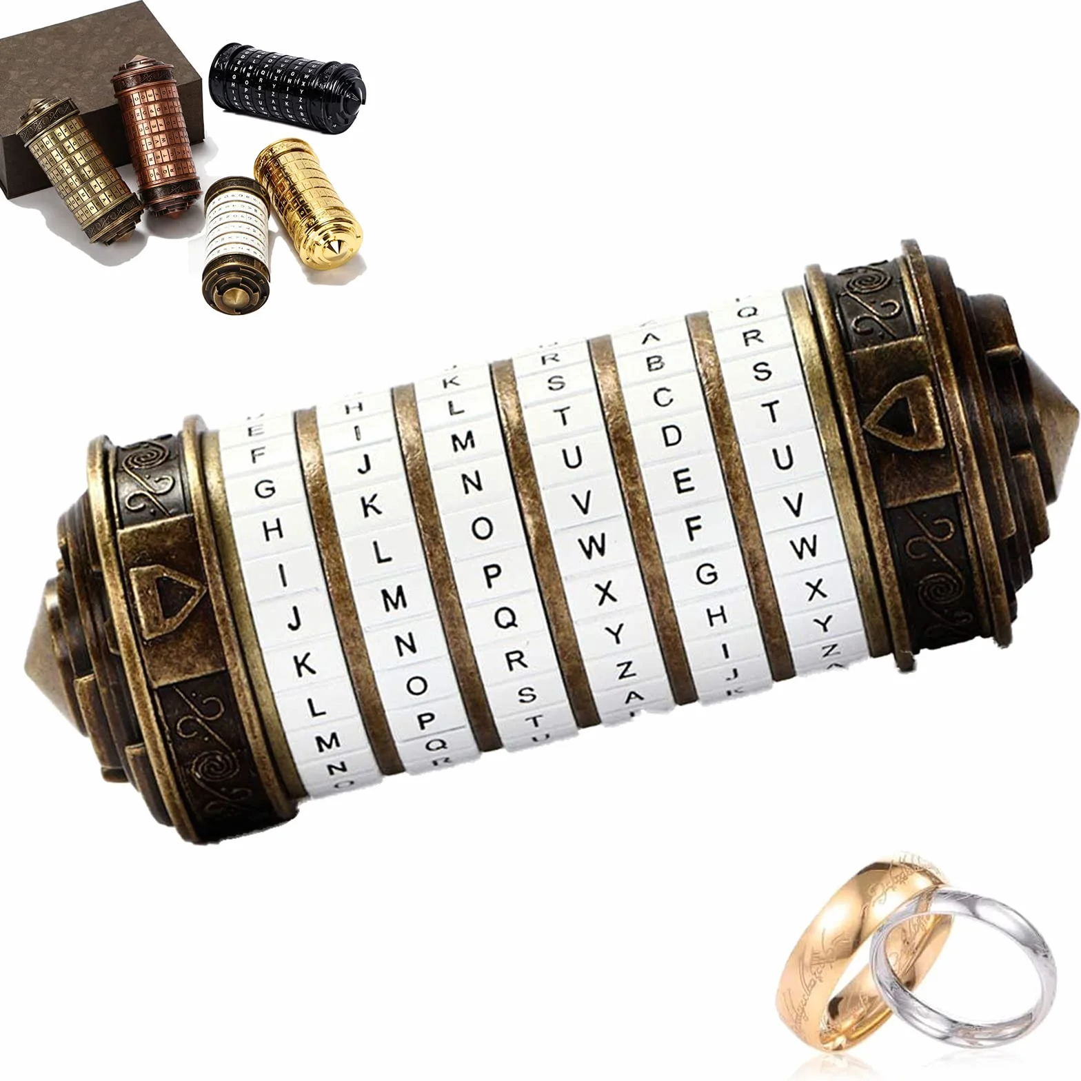 Da Vinci Code Cryptex Metal Lock Prezent Originalny dla Mężczyzn Kobiet