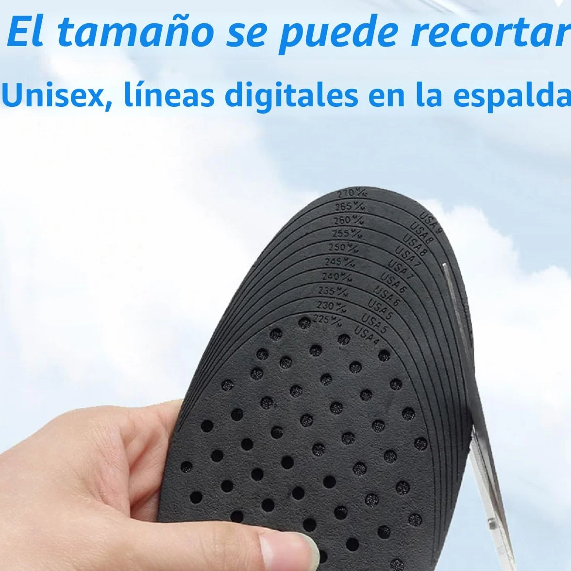 Plantillas Altura Hombre Mujer 3-7.5cm Alzas Zapatos Cojín Aire Talón Ajustable