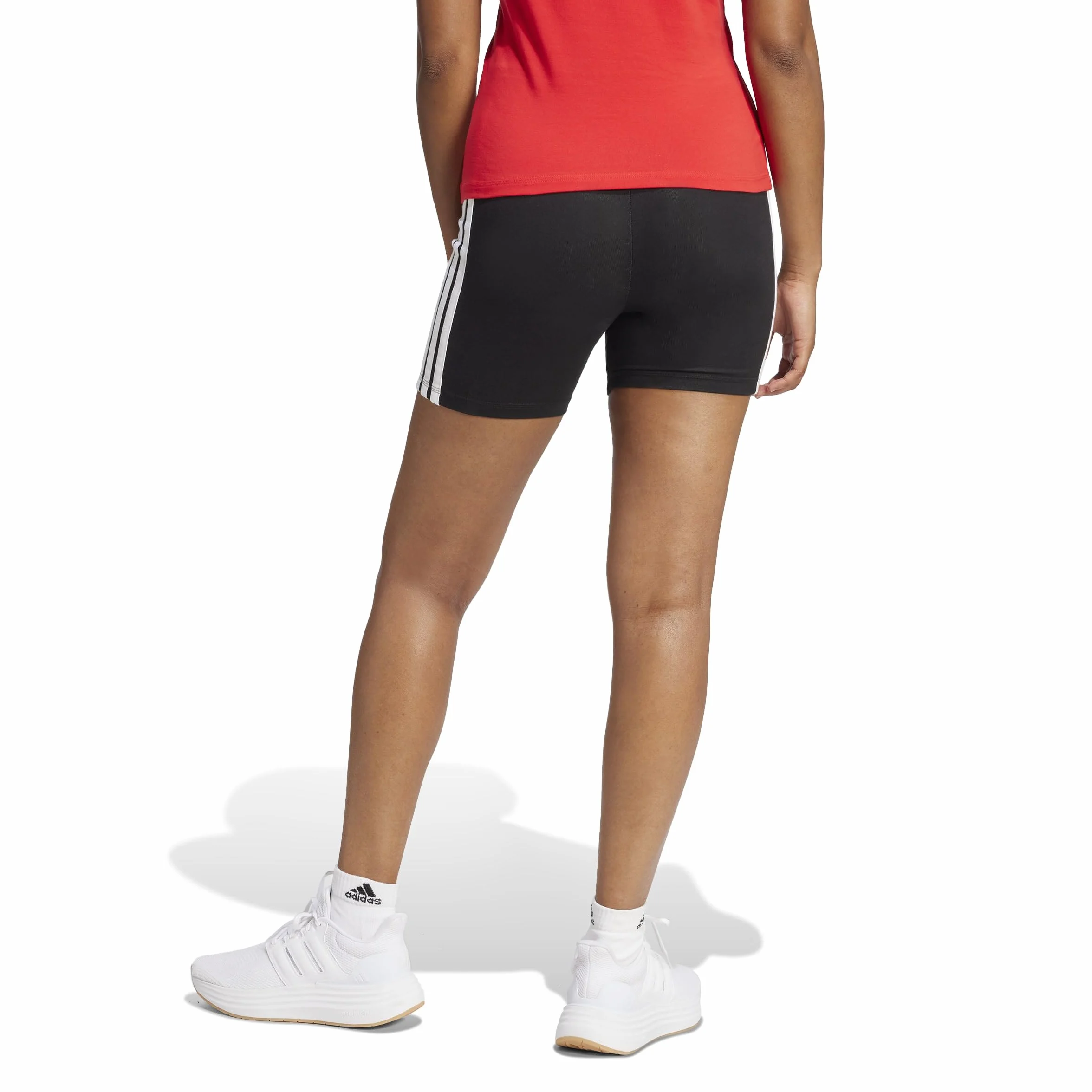 adidas Women's Mallas Cortas Essentials High Waisted Biker 3 Bandas