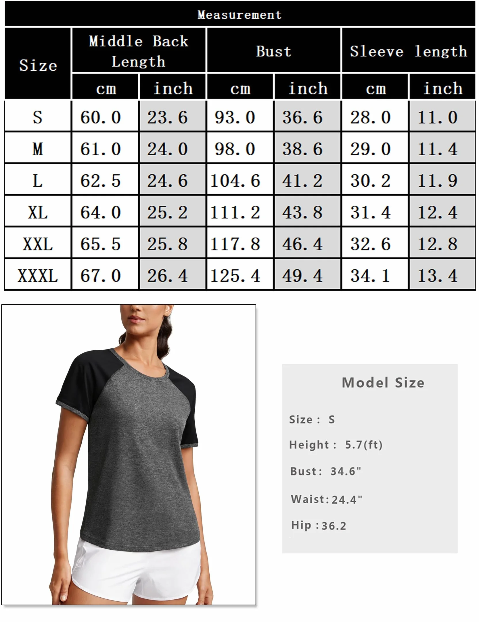 Camiseta Deportiva Mujer Manga Corta Cuello Redondo de Secado Rápido Transpirable Tops para Yoga Fitness Pilates S-XXL