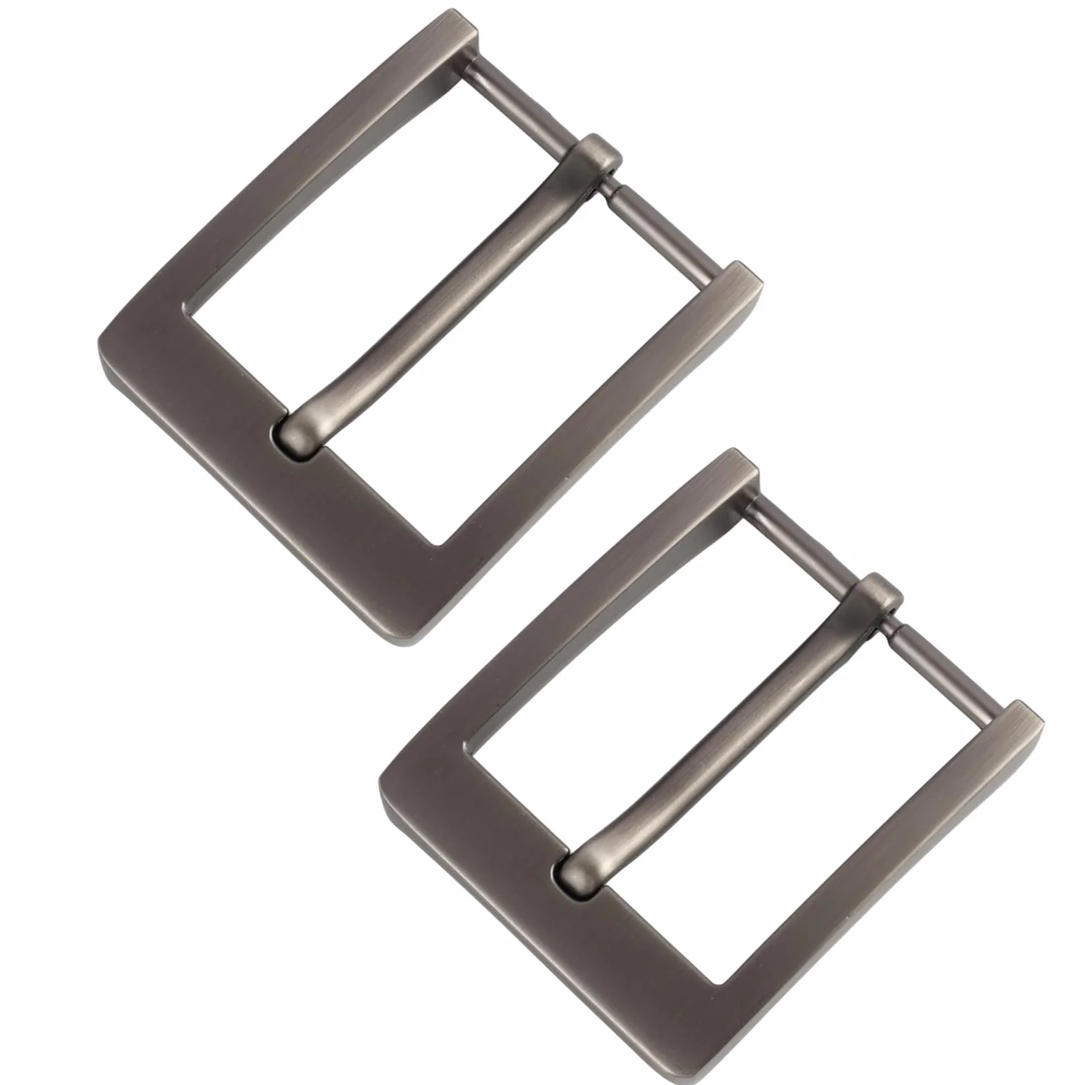Hebilla de cinturón rectángulo de aleación estilo moda unisex, hebilla de repuesto para cinturón ancho 40 mm, acabado negro cepillado, accesorio de moda duradero, creación personalizada, alta calidad