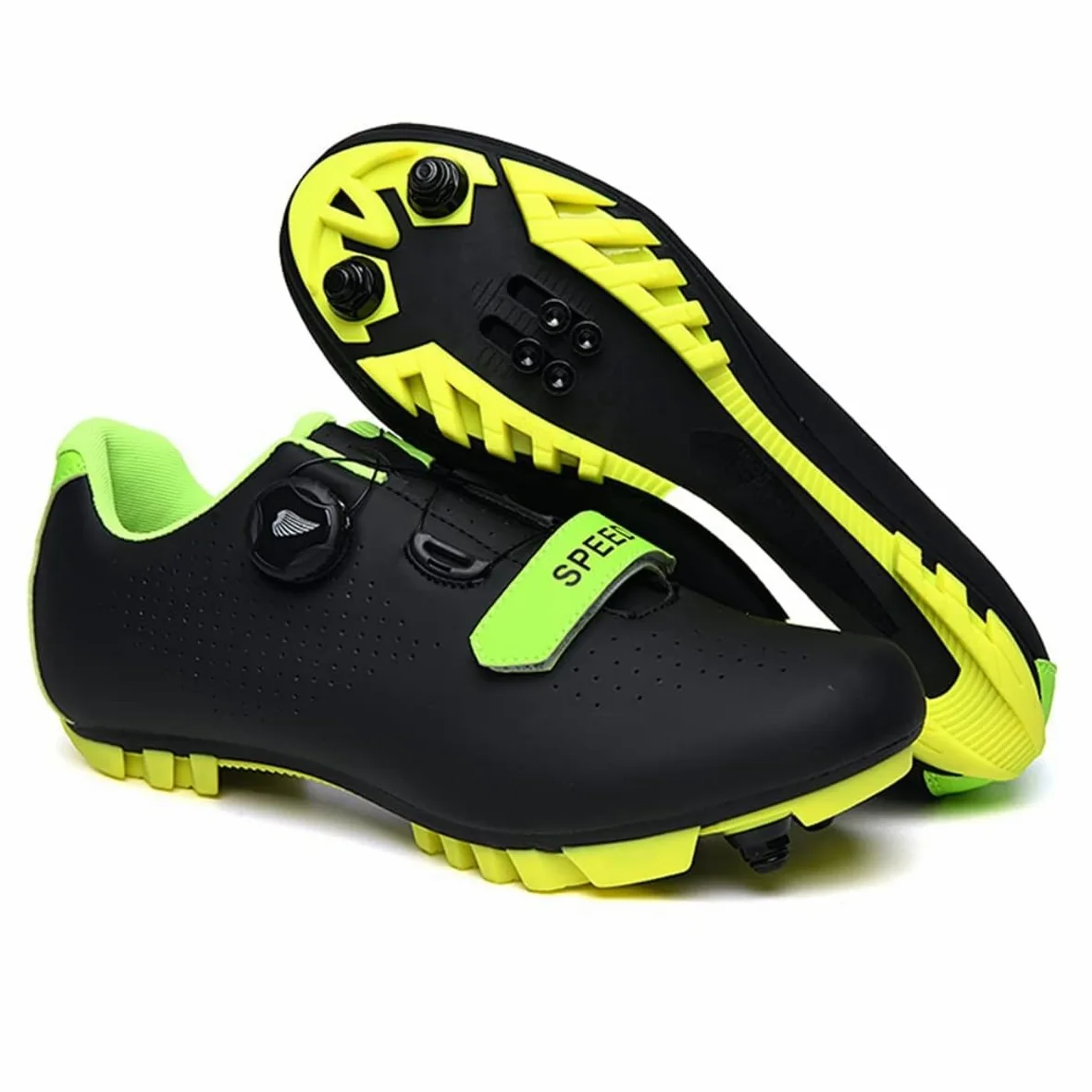Zapatillas De Ciclismo para Hombre, Zapatillas De Bicicleta MTB Antideslizantes Zapatillas De Bicicleta De Montaña Unisex Zapatillas De Ciclismo Antideslizantes con Cala SPD