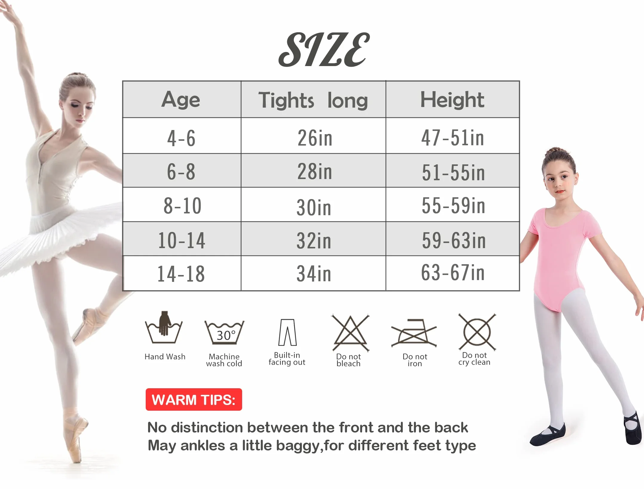 Ballet Convertibles de Danza para Niñas y Mujer 4-18 años