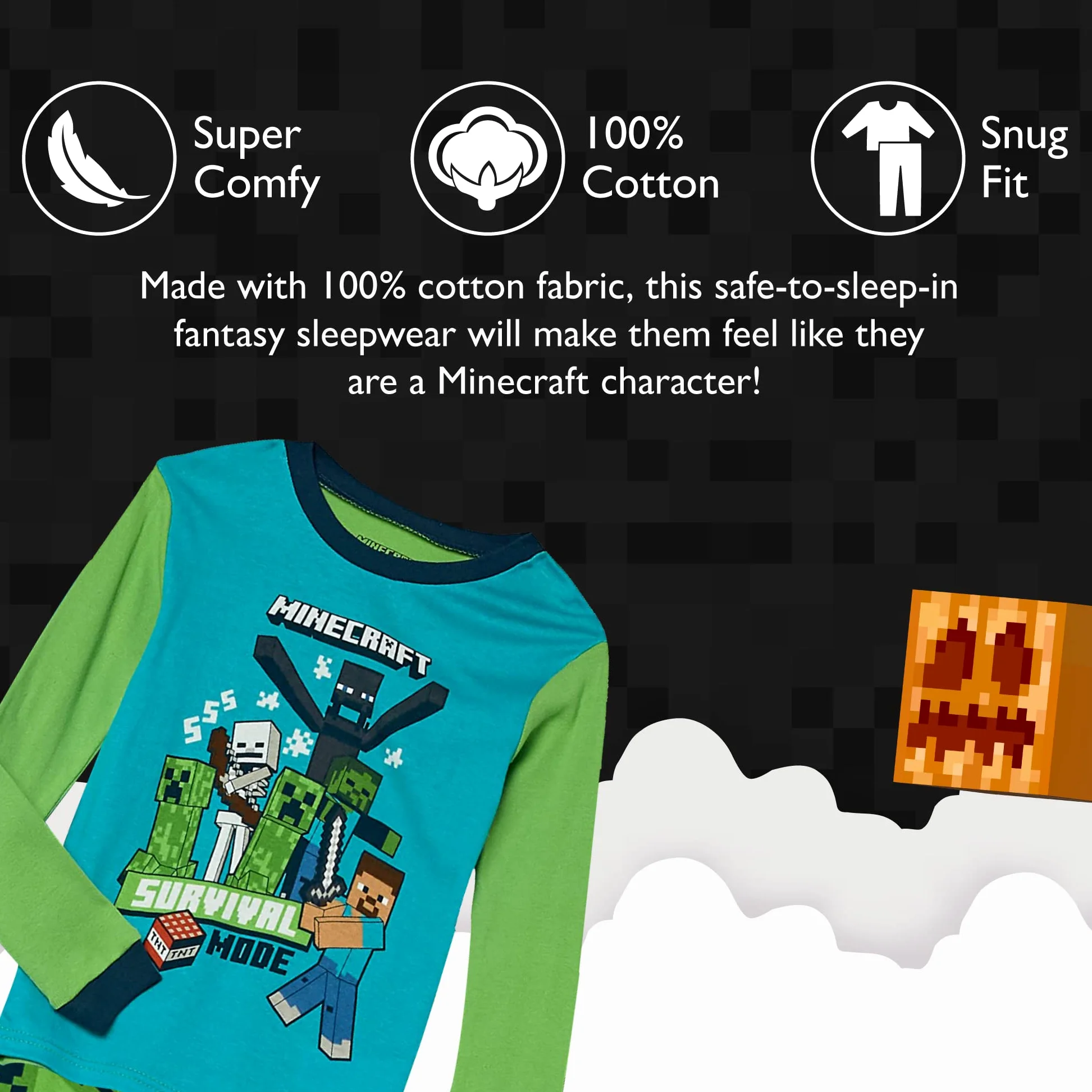 Minecraft - Conjunto de Pijama de algodón para niños (10 Unidades)