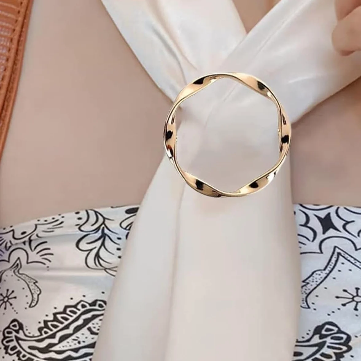 Alide Paquete de 6 hebillas de metal para cinturón de mujer, pinza para camiseta, hebilla, aro para pañuelo de seda, pinza para corbata con nudo en el dobladillo, hebillas y cierres para.