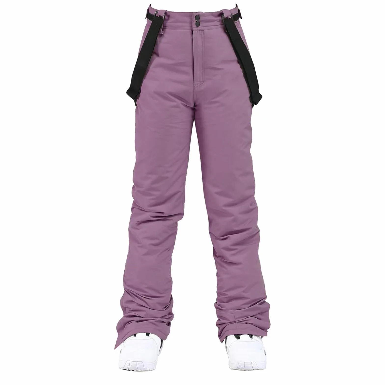 Pantalones de nieve para mujer con tirantes, pantalones de esquí con tirantes, pantalones térmicos, impermeables, pantalones de softshell, cálidos, para trekking, invierno, forrados, pantalones de