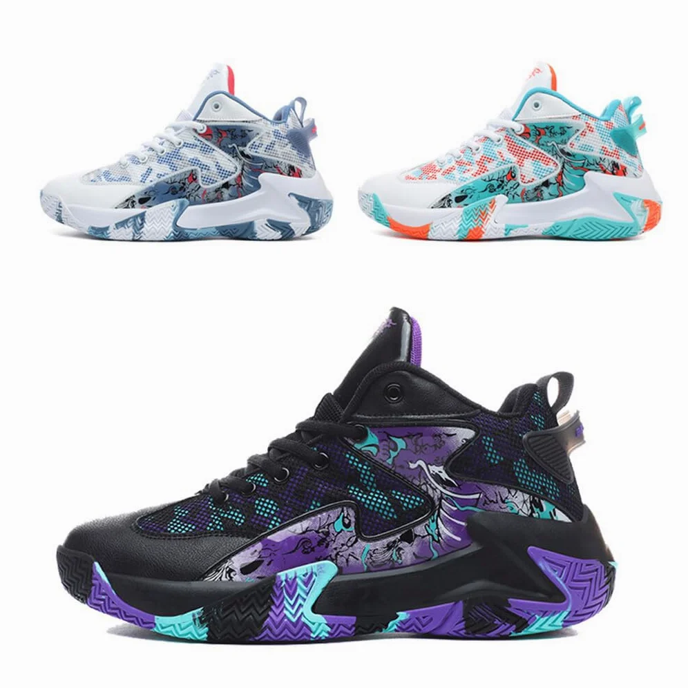 Zapatos de baloncesto para hombre Zapatillas transpirables Entrenamiento Atlético Antideslizante Pareja Deporte profesional Correr
