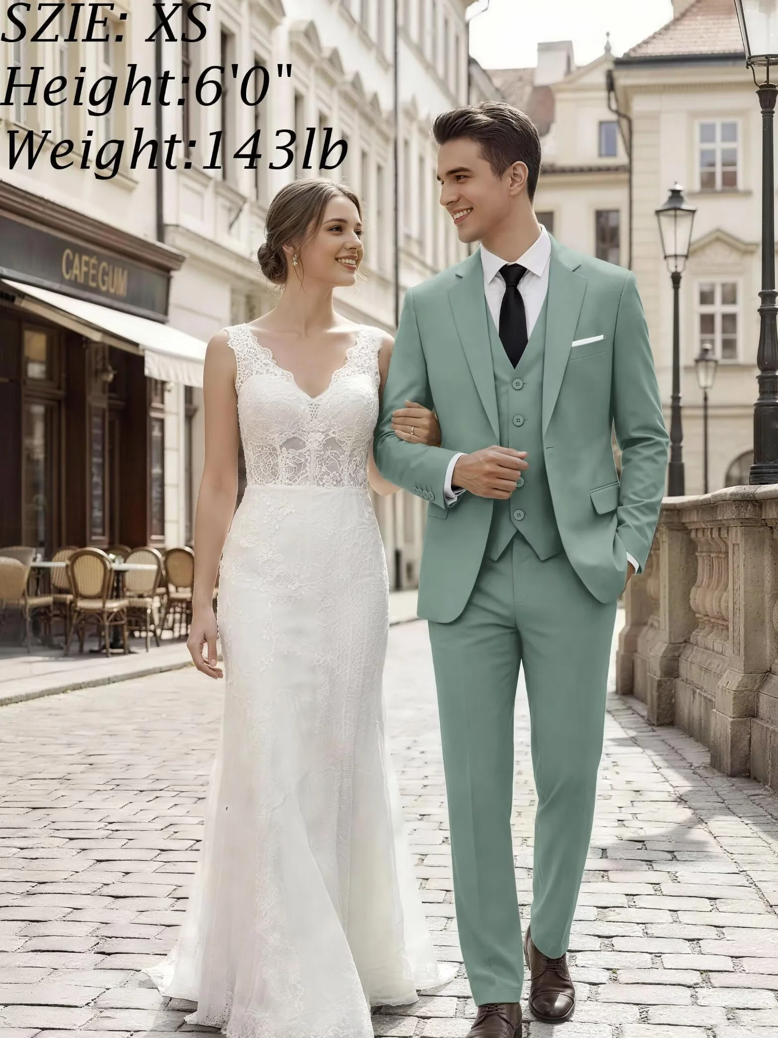 HUUTOE Trajes de 3 piezas para hombre, ajuste delgado, trajes de graduación para hombre, vestido de boda, traje de verano, chaqueta, chaleco, pantalones, esmoquin