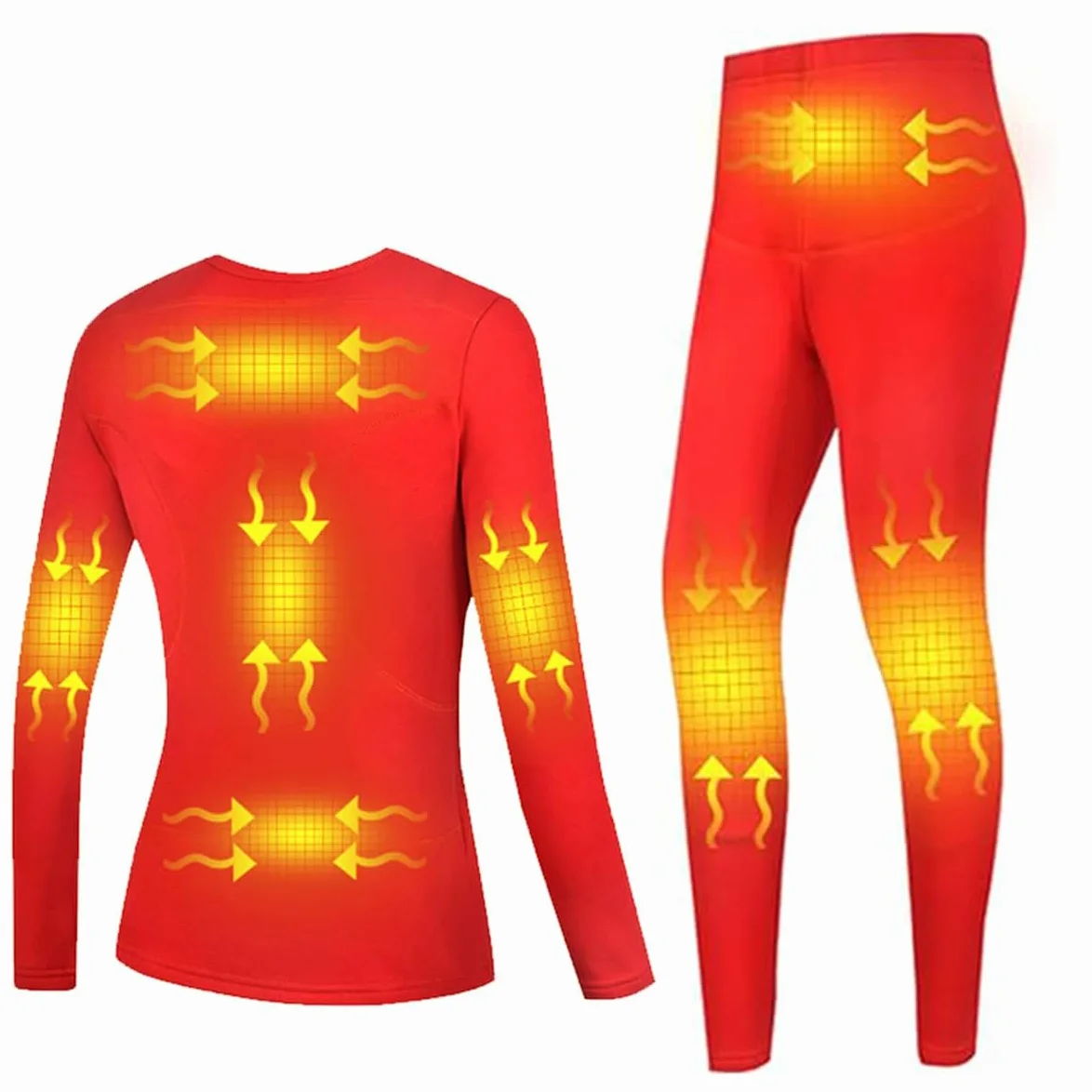 Ropa Interior térmica con 8 Zonas de Calor, de algodón, con alimentación por USB, Traje Calefactor Inteligente de Temperatura Constante (sin batería)
