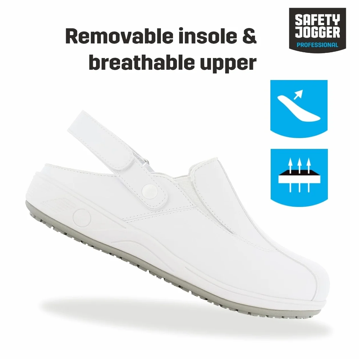 SAFETY JOGGER Zuecos de Seguridad para Mujer - Zapato de Trabajo Cómodo, Antideslizante y Amortiguador Oxypas