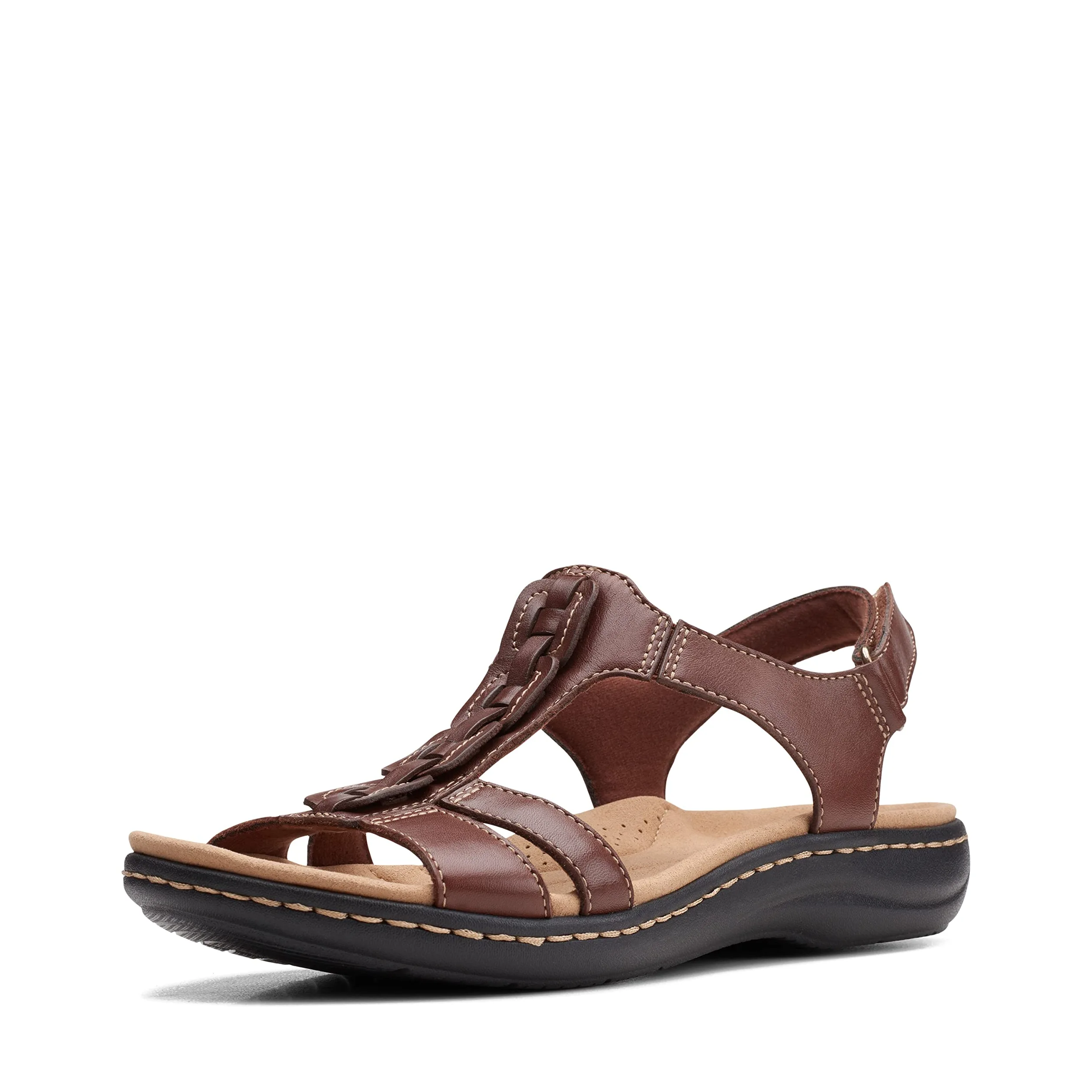 Clarks Sandalias planas Laurieann Kay para mujer, marrón claro, 36 EU