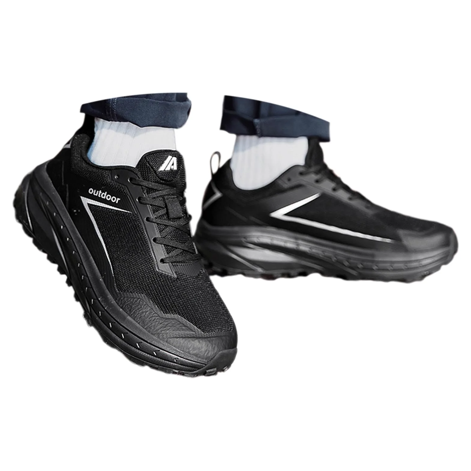 Zapatillas de correr para hombre, zapatillas de deporte anchas, ligeras, transpirables, cómodas, antideslizantes, para senderismo, deportes al aire libre y fitness