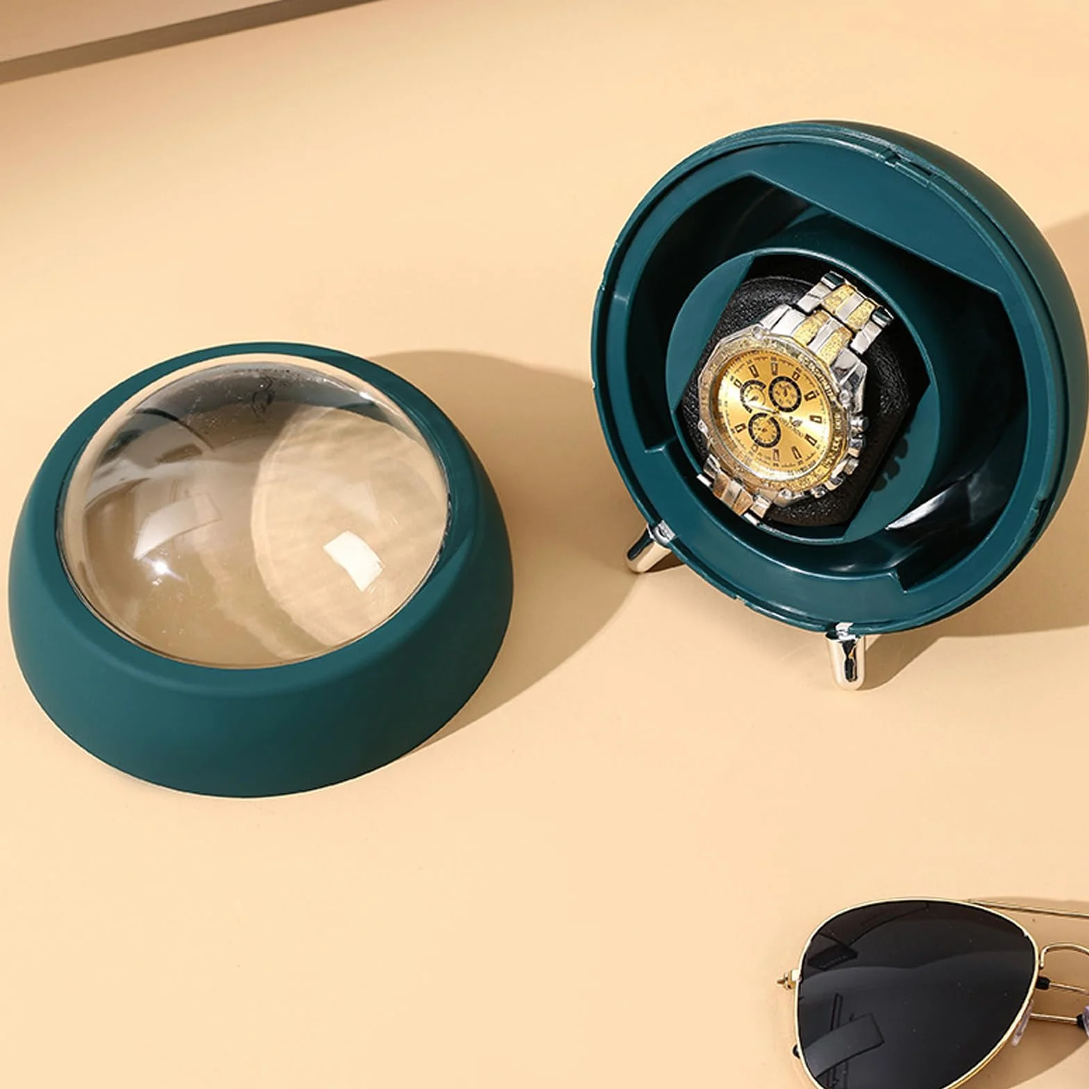 Enrollador de Relojes, Soporte Automático para 1 Reloj con Motor Súper Silencioso y Batería