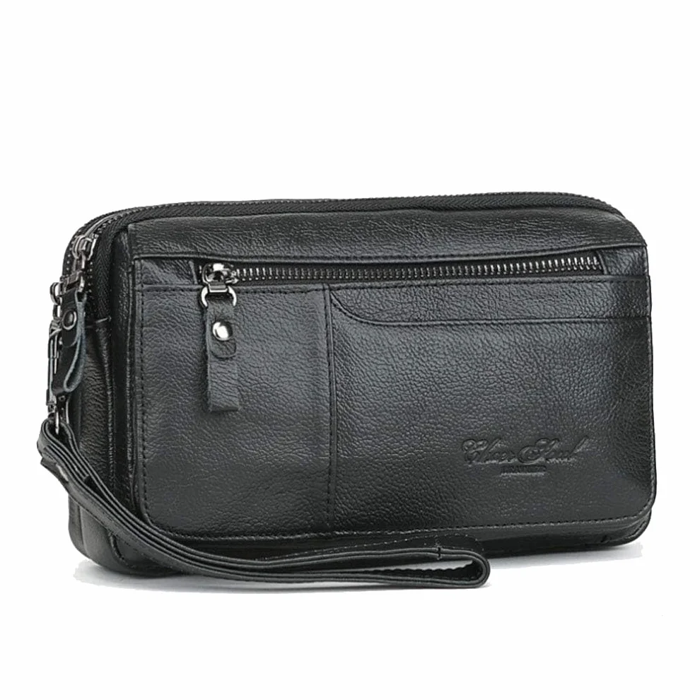 Embrague Monedero Monedero Con Correa De Muñeca Soporte de Teléfono para Hombre Bolso de Muñeca Bolso de Muñeca Negocio de Negocios Compartimientos Múltiples Bolso iPhone X/8/8 Plus