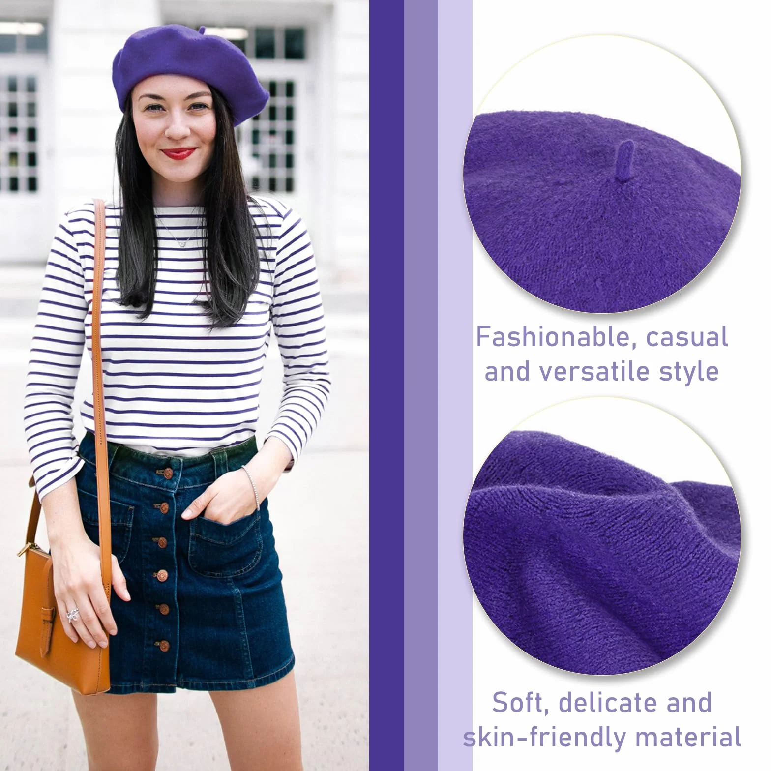 JSTHHTT 3 Piezas Boina Clásica Francesa, Beret de Lana para Mujer y Niña, Sombrero de Pintor Elegante y Vintage para Invierno