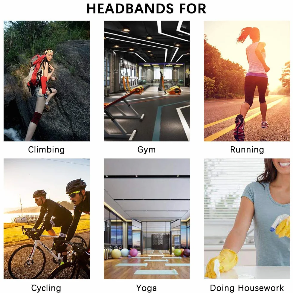 Diademas de Yoga Deportivas Banda Elástica para el Sudor Mujeres Niñas Pilates Fitness