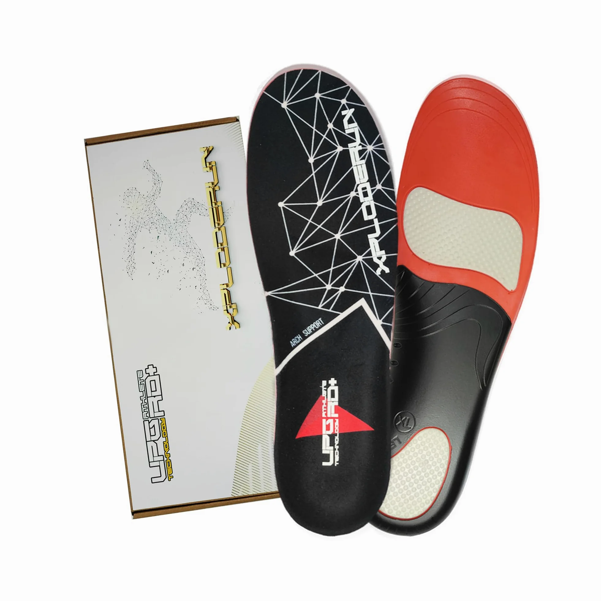 Plantillas ortopédicas de carrera profesionales XplodeRun con tecnología FlexRun, revestimiento superior de terciopelo antiolor, gel Soft Pad (par)