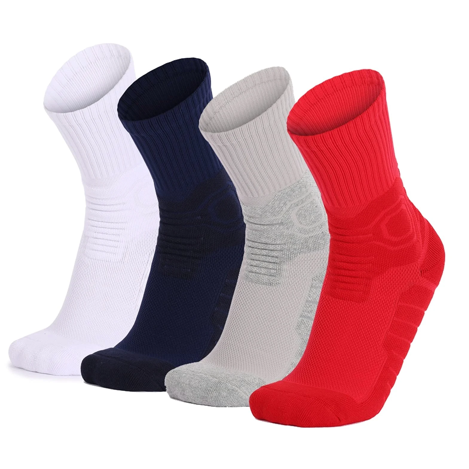 Solicitos de Ciclismo sin Fisuras Antideslizantes Soporte de compresión Transpirable Bicicleta Correr Calcetines al Aire Libre Calcetines de Baloncesto