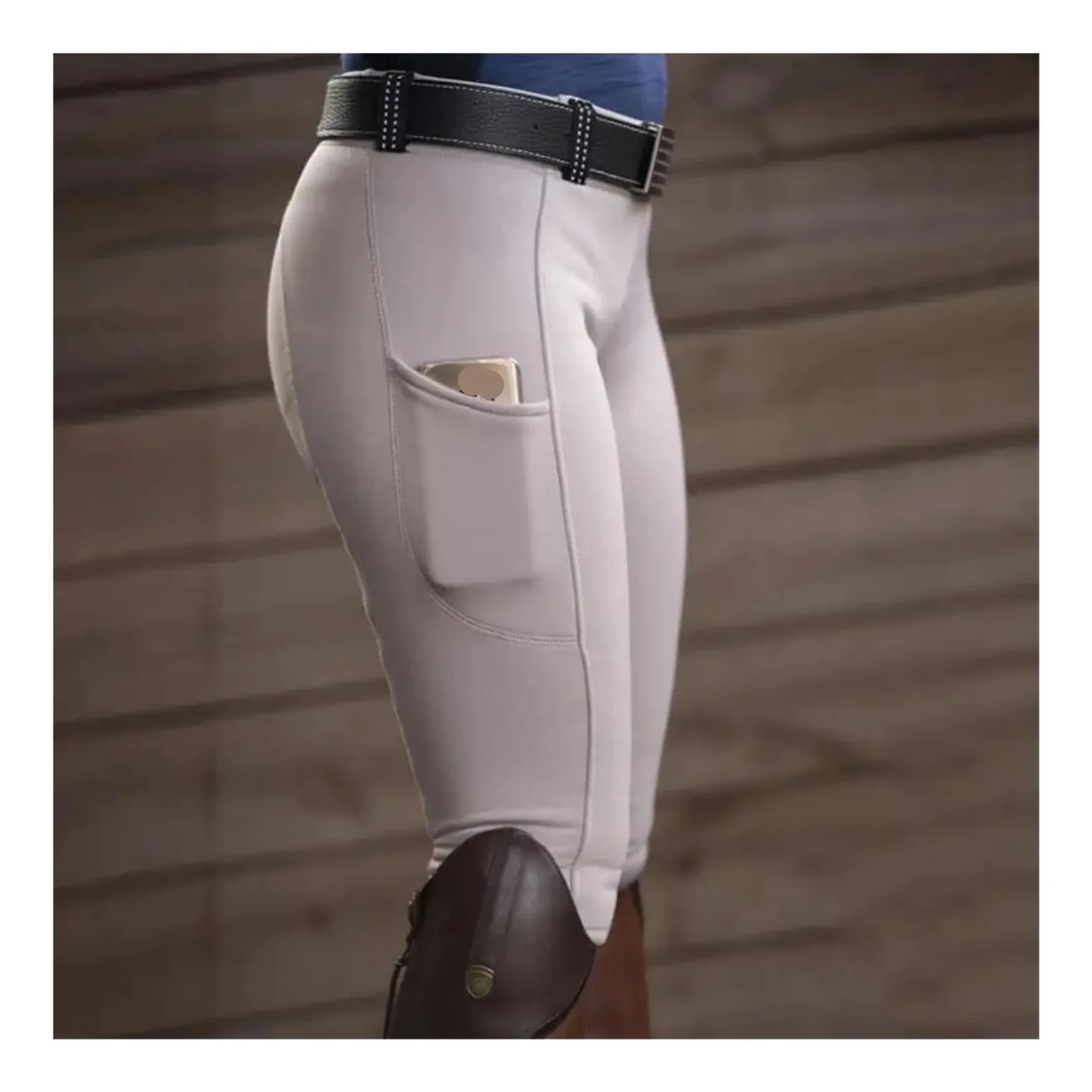 Mallas de equitación con Bolsillo y realce Cadera for Mujer, Pantalones, calzas ecuestres para Montar A Caballo Y Entrenar