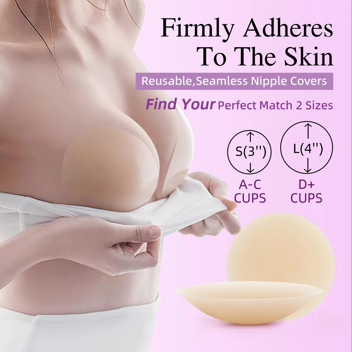Fundas para pezones para mujer, reutilizables, adhesivas, de silicona, sin costuras, invisibles, lavables, con caja de viaje