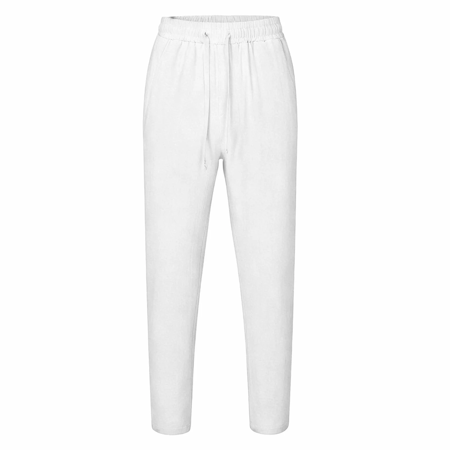 Pantalones de Lino para Niños Algodón y Lino Cintura Elástica Pantalón Chino Largo Sueltos Bolsillos Transpirable Jogging Pants Ropa Adolescentes 4-14 Años