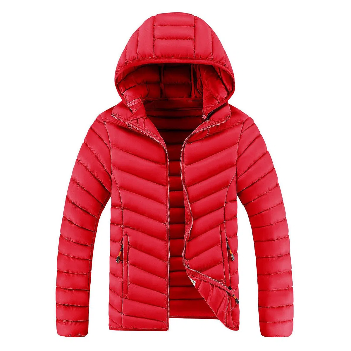 Genérico Plumas Ultraligero Hombre, Plumas Hombre Invierno, con Capucha con Cremallera Espesamiento Talla Grande Chaqueta Plumas Color Sólido Casual Cómodo Abrigo Adecuado para Uso Diario