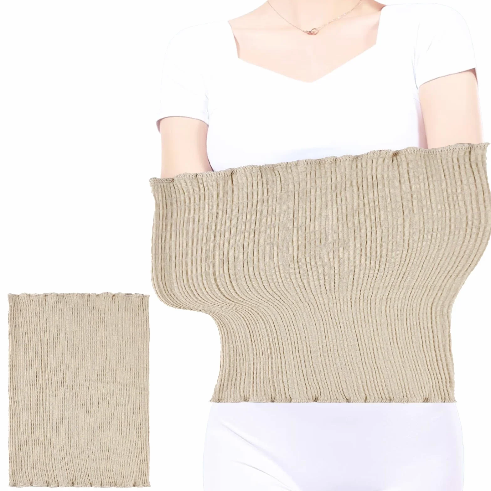 NAROSEBE Cintura Termica Lumbar Calentador de Riñones de Cachemira Suave Cinturón de Calor Cintura invierno para Mujer y Hombre para Primavera, Otoño e Invierno, Cintura Elástica Fino, Color de Piel