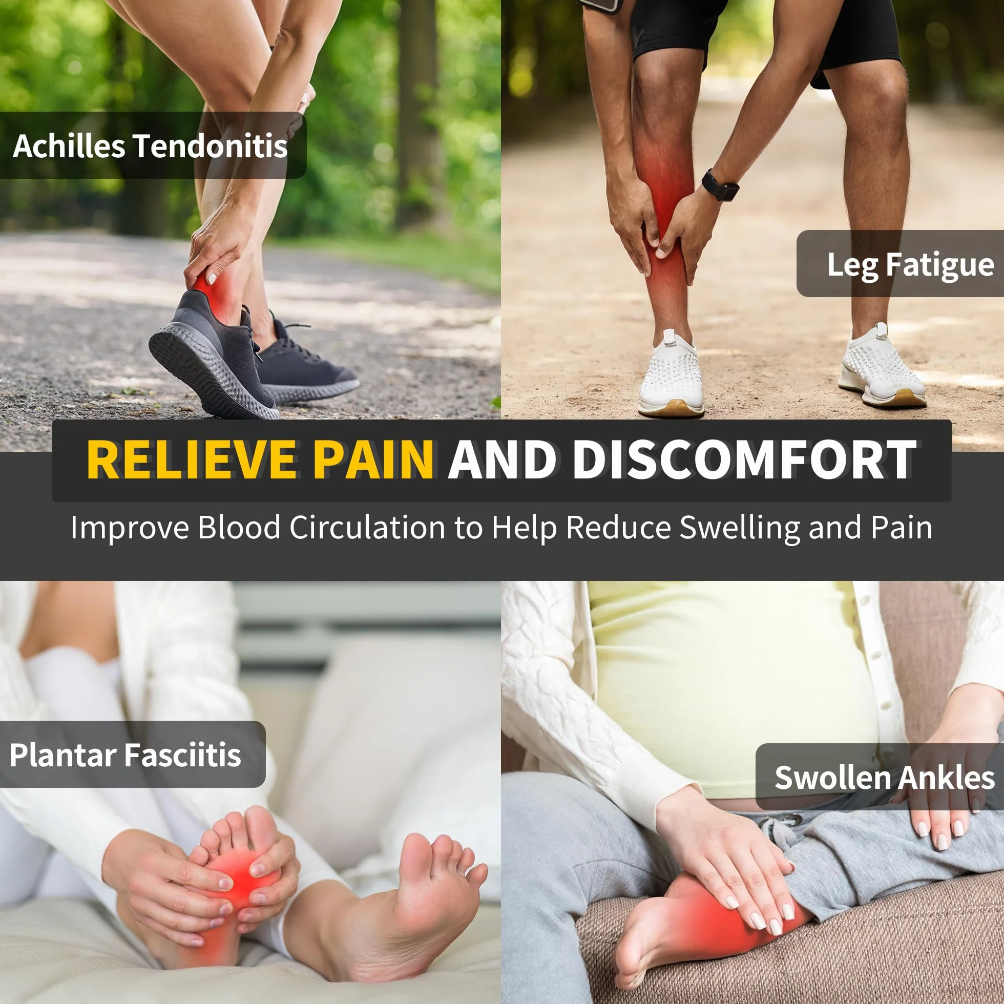 CAMBIVO Calcetines de Compresión Cortos 2 Pares 20-30 mmHg Antiampollas Running Hombre Mujer