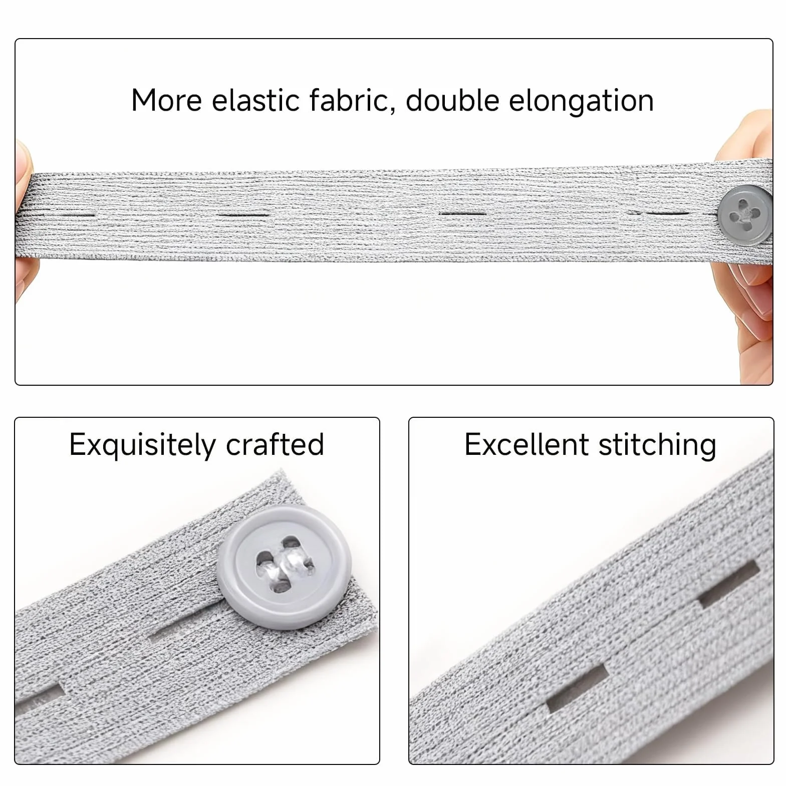 10 Piezas Extensor de Cintura para Pantalones, Botones Ajustables en Negro/Azul/Blanco/Caqui/Gris, Ideal para Embarazadas y Ajuste de Ropa, Alargador de Cintura para Hombre y Mujer