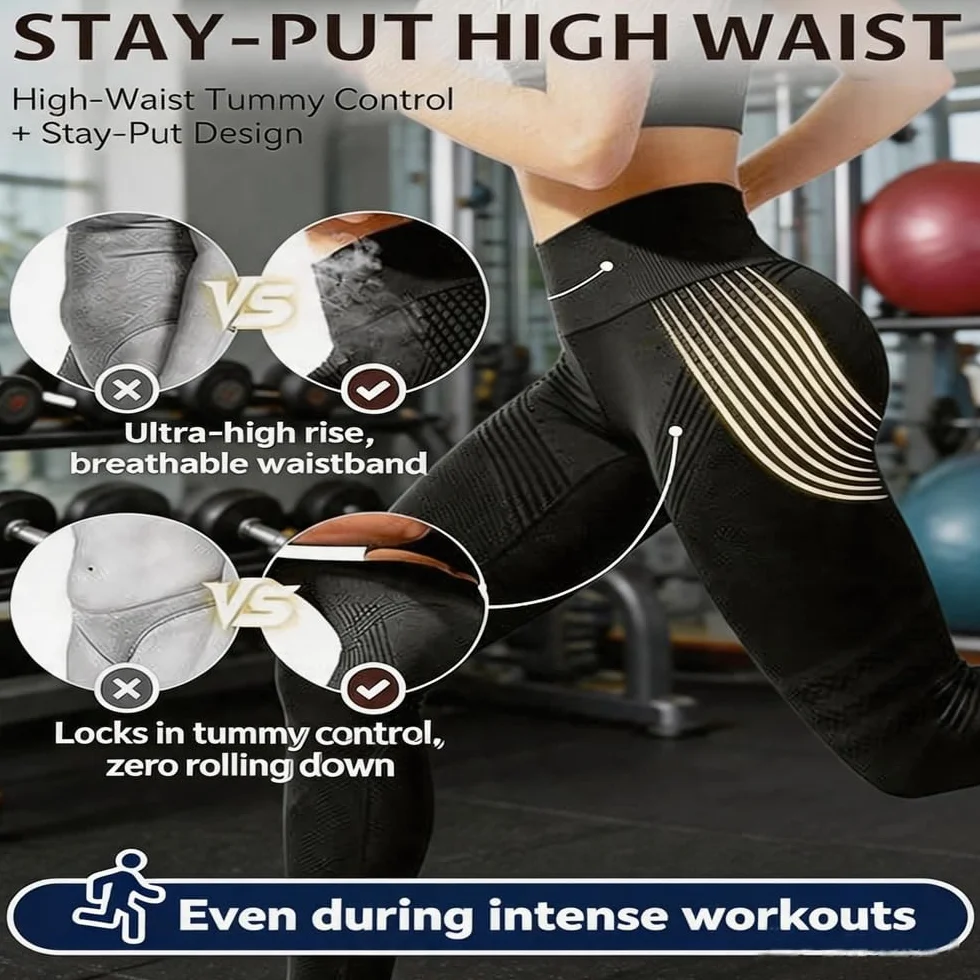 Leggings de compresión 3D anticelulitis para mujer, cintura alta, push up, drenaje linfático, gimnasio, scrunch, deporte, yoga, ropa deportiva, S-M-L